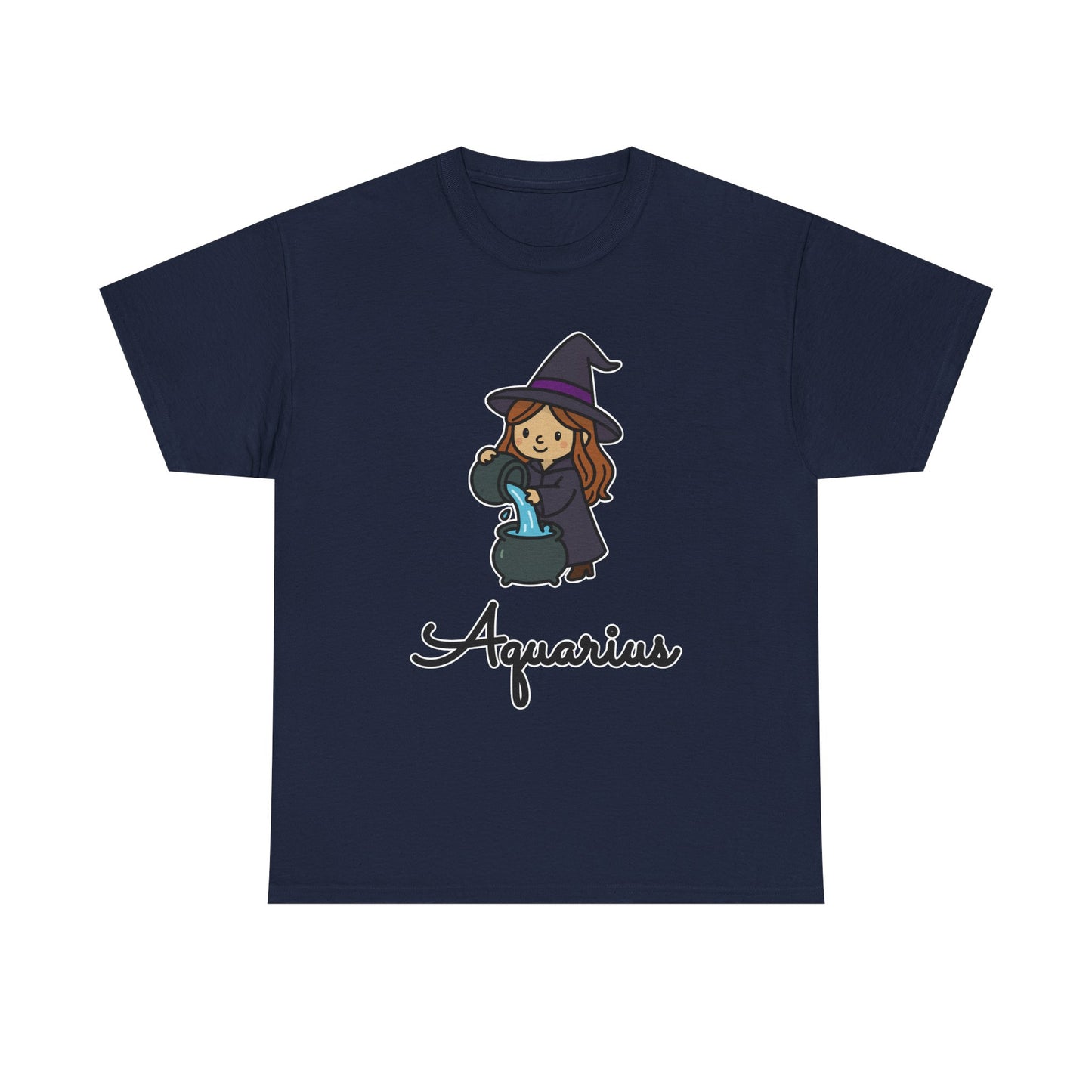 Aquarius Astrology T-Shirt – Cute Cartoon Water Bearer Zodiac Graphic Tee