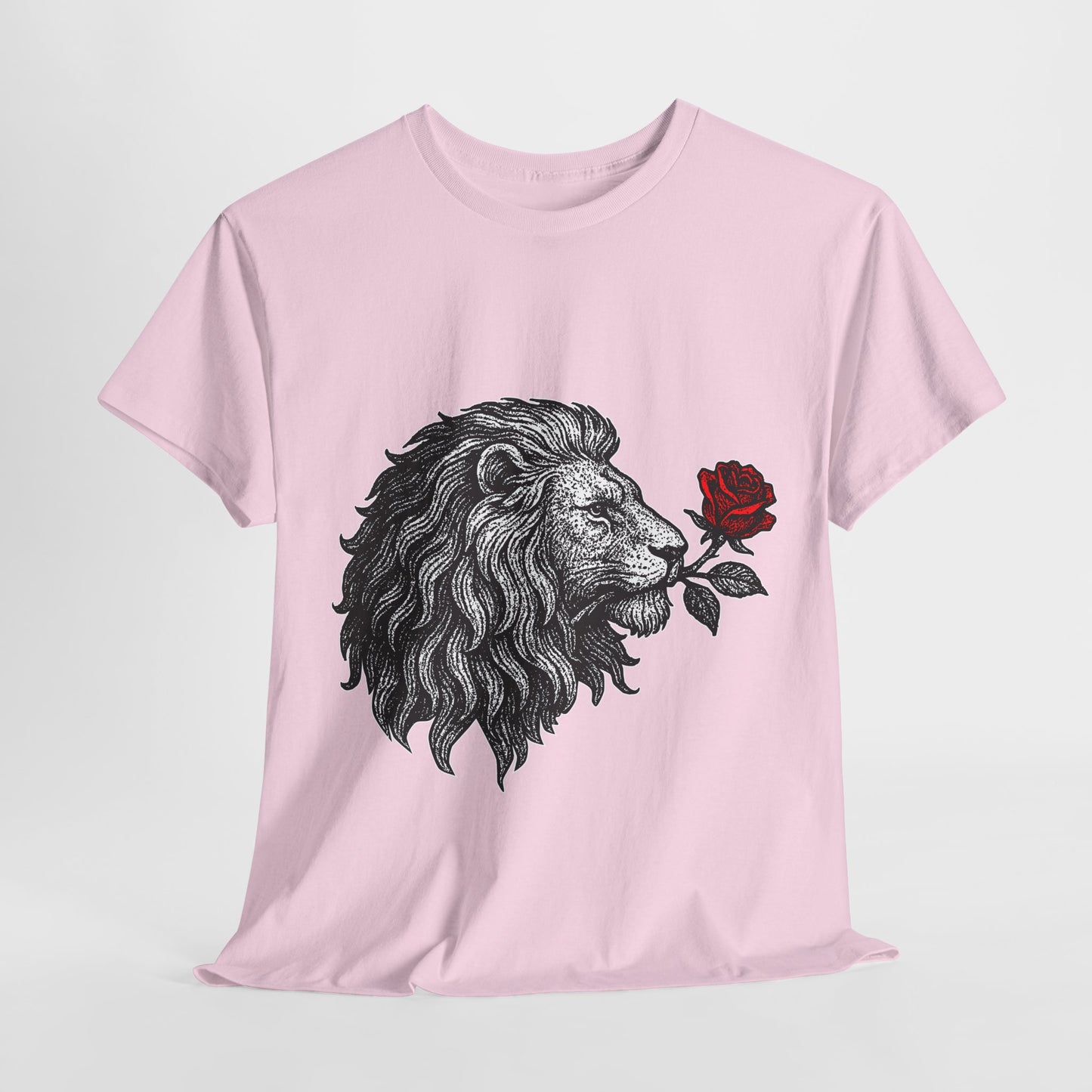 Leo Zodiac Heavy Cotton Tee | Unisex Astrology Shirt, Gothic Rose Image
