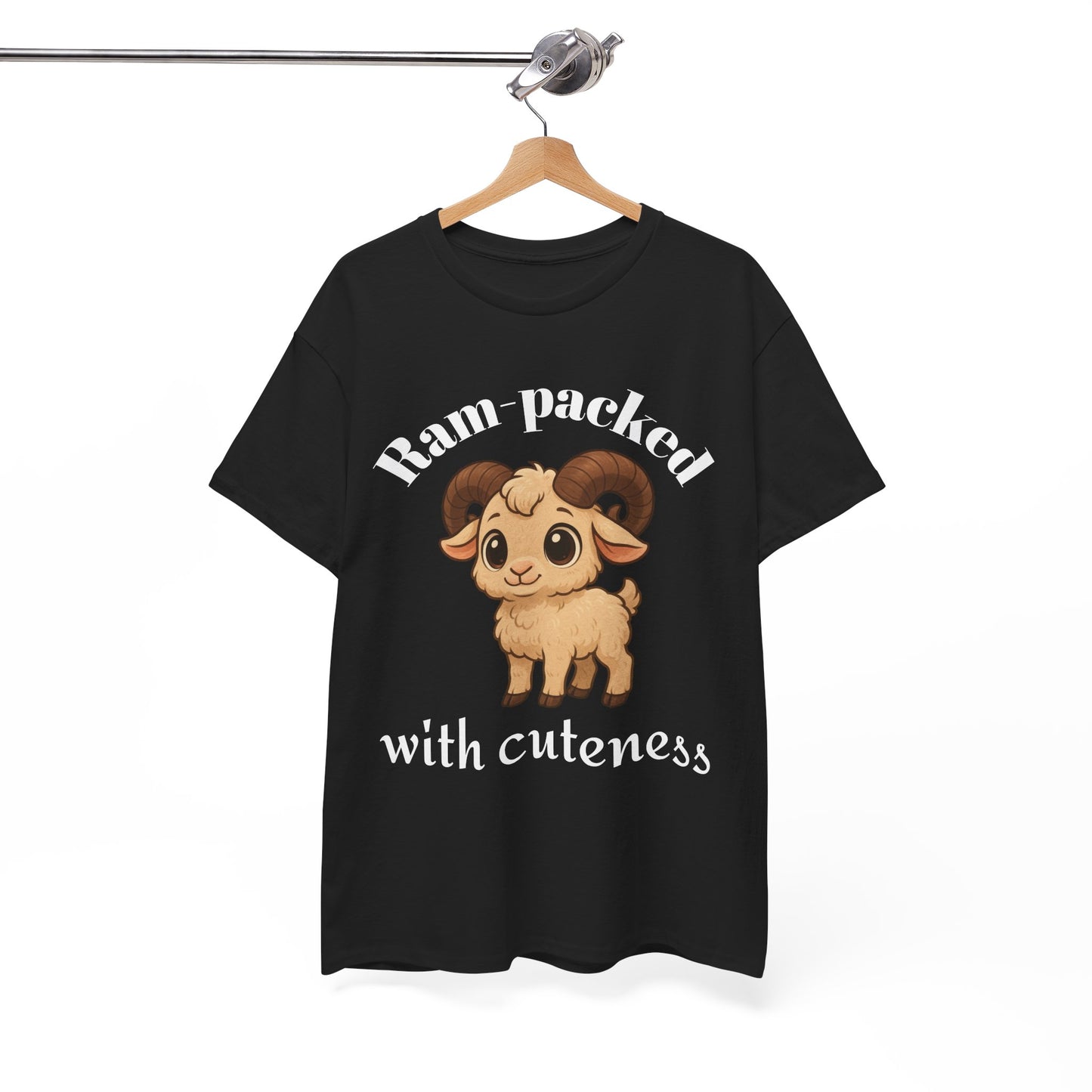 Ram-Packed with Cuteness – Aries Zodiac T-Shirt | Astrology Graphic Tee with Cartoon Ram 🐏