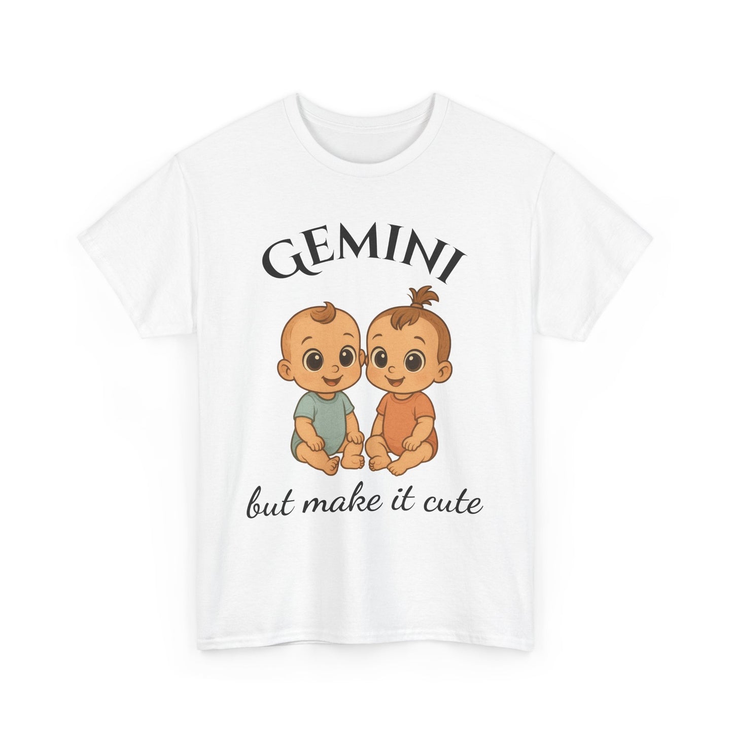 👯 Gemini but Make It Cute – Adorable Gemini Zodiac T-Shirt | Astrology Graphic Tee with Cartoon Twins