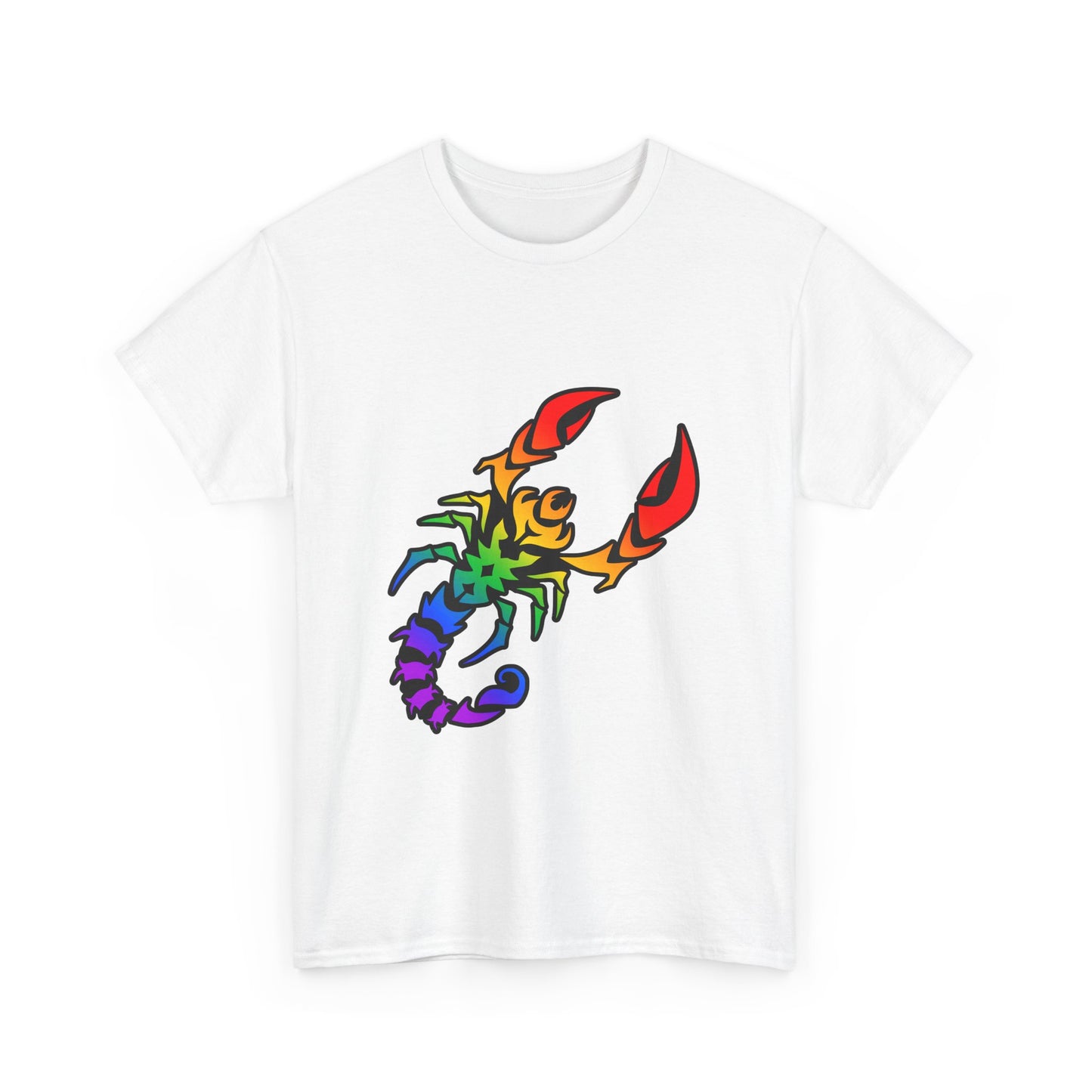 Scorpio Zodiac Heavy Cotton Tee | Unisex Astrology Shirt, Classic Rainbow, Image Only