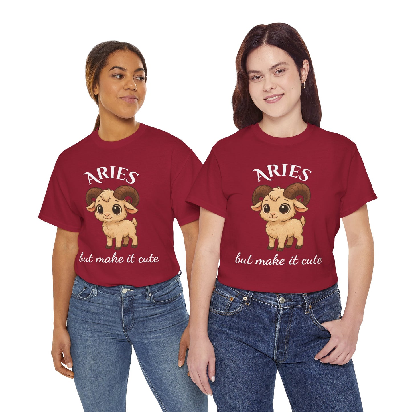 Aries but Make It Cute – Adorable Aries Zodiac T-Shirt | Astrology Graphic Tee with Cartoon Ram 🐏