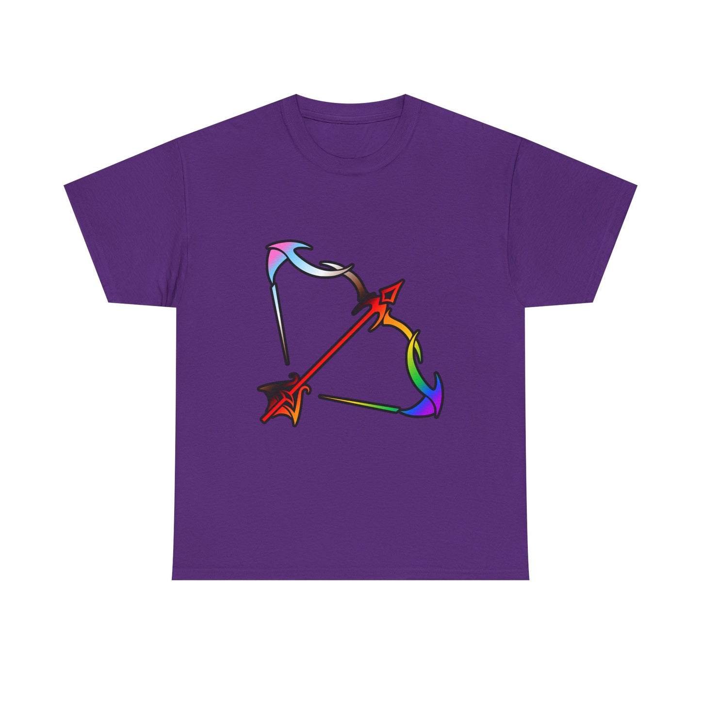 Sagittarius Zodiac Heavy Cotton Tee | Unisex Astrology Shirt, Progress Pride Flag Colors, Image Only