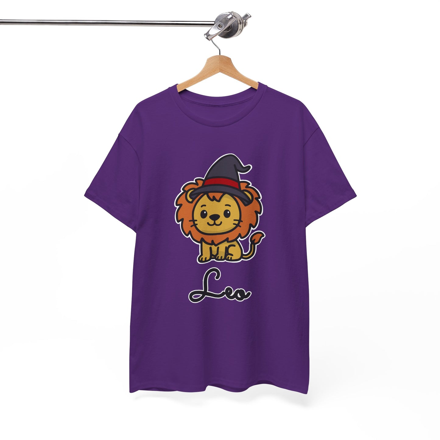 Leo Astrology T-Shirt – Cute Cartoon Lion in Witch Hat Zodiac Graphic Tee
