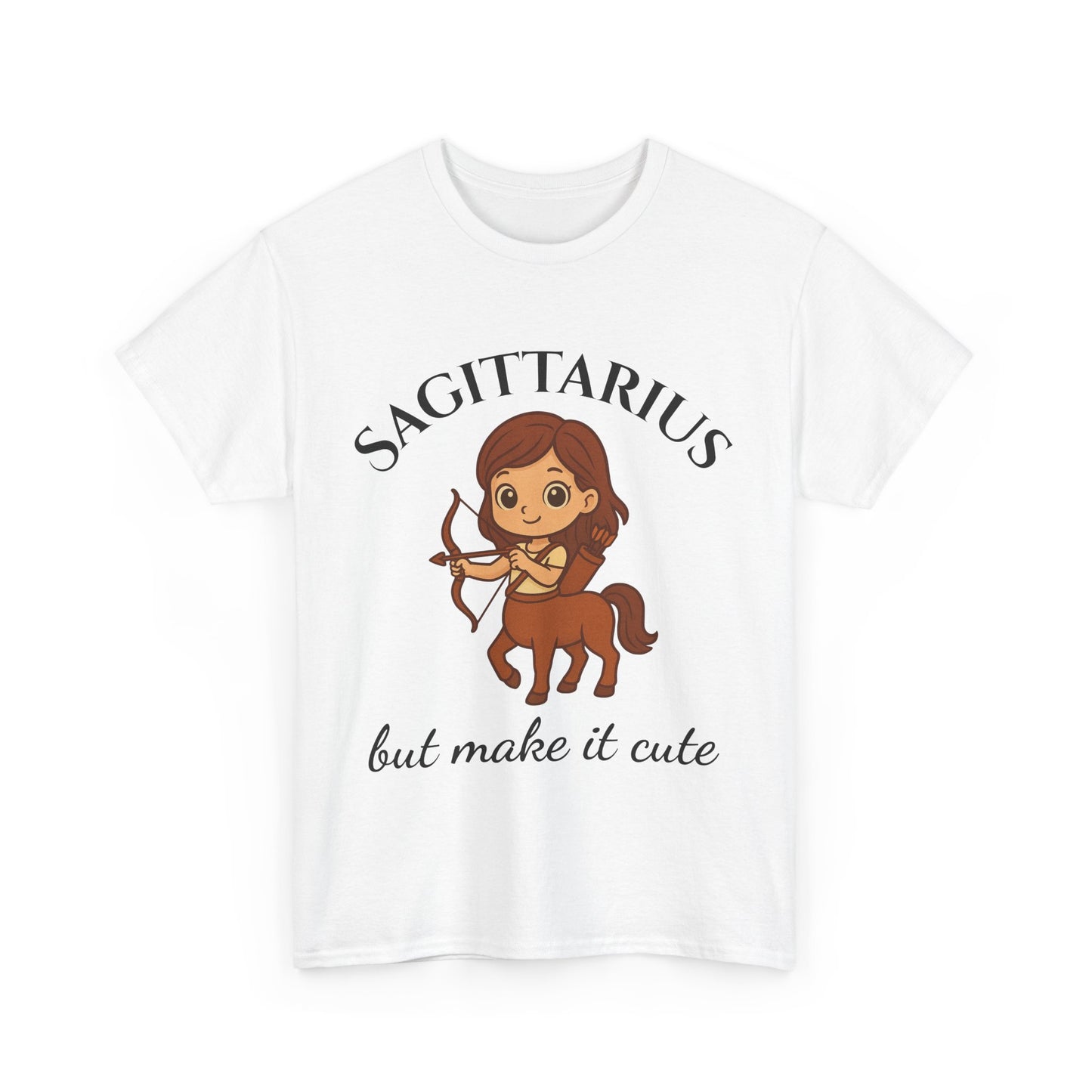 Sagittarius But Make It Cute - Adorable Zodiac T-Shirt | Astrology Graphic Tee with Cartoon Centaur