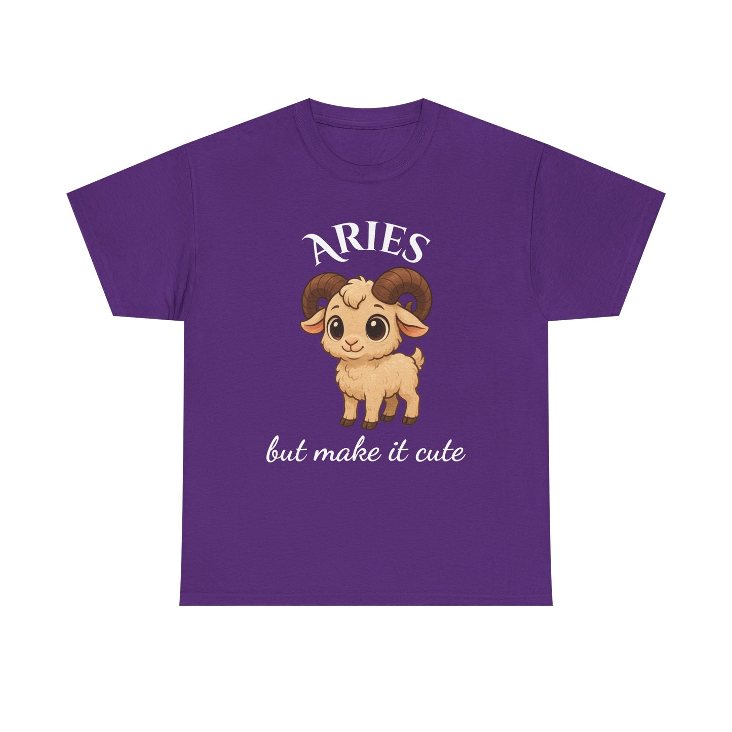 Aries but Make It Cute – Adorable Aries Zodiac T-Shirt | Astrology Graphic Tee with Cartoon Ram 🐏
