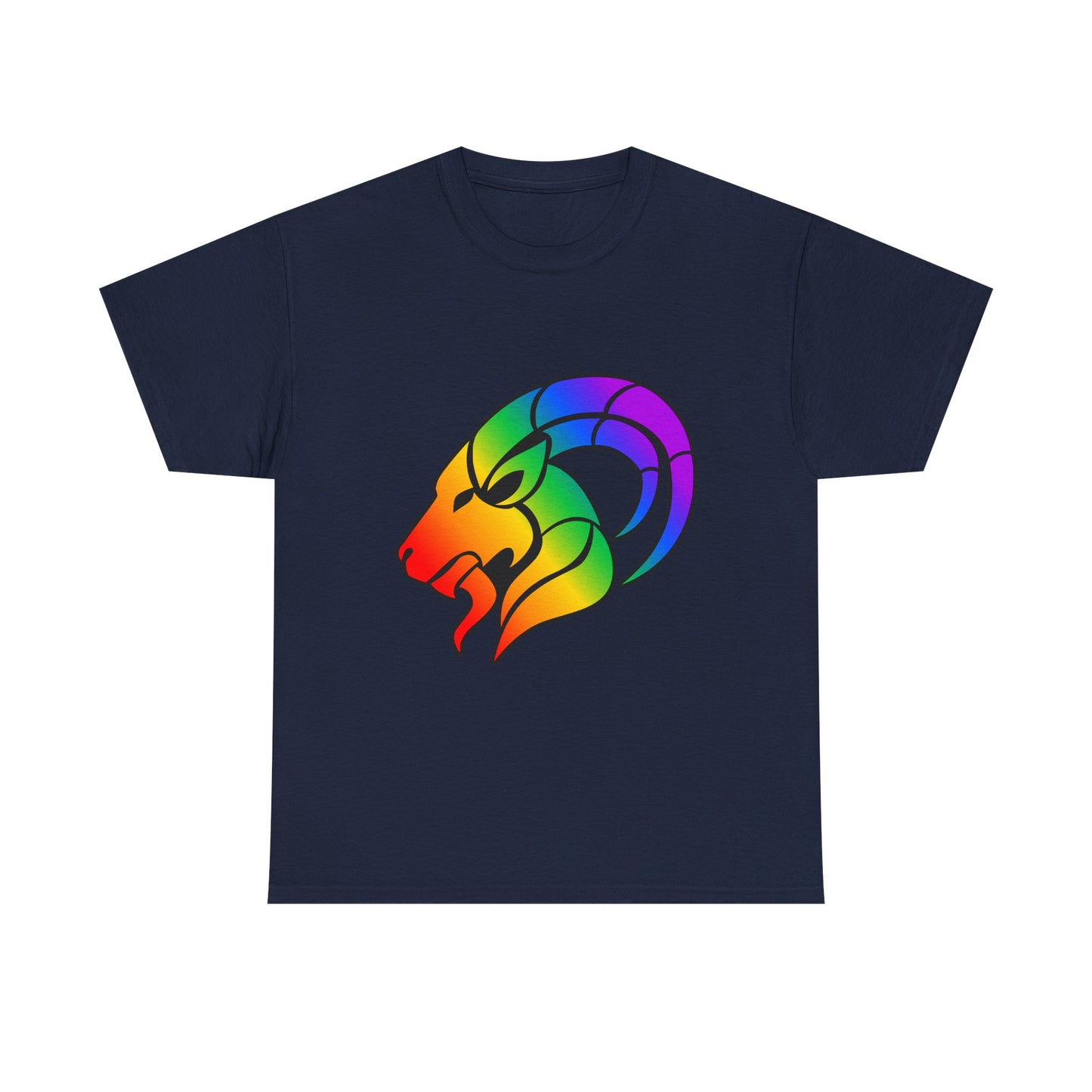 Capricorn Zodiac Heavy Cotton Tee | Unisex Astrology Shirt, Classic Rainbow, Image Only