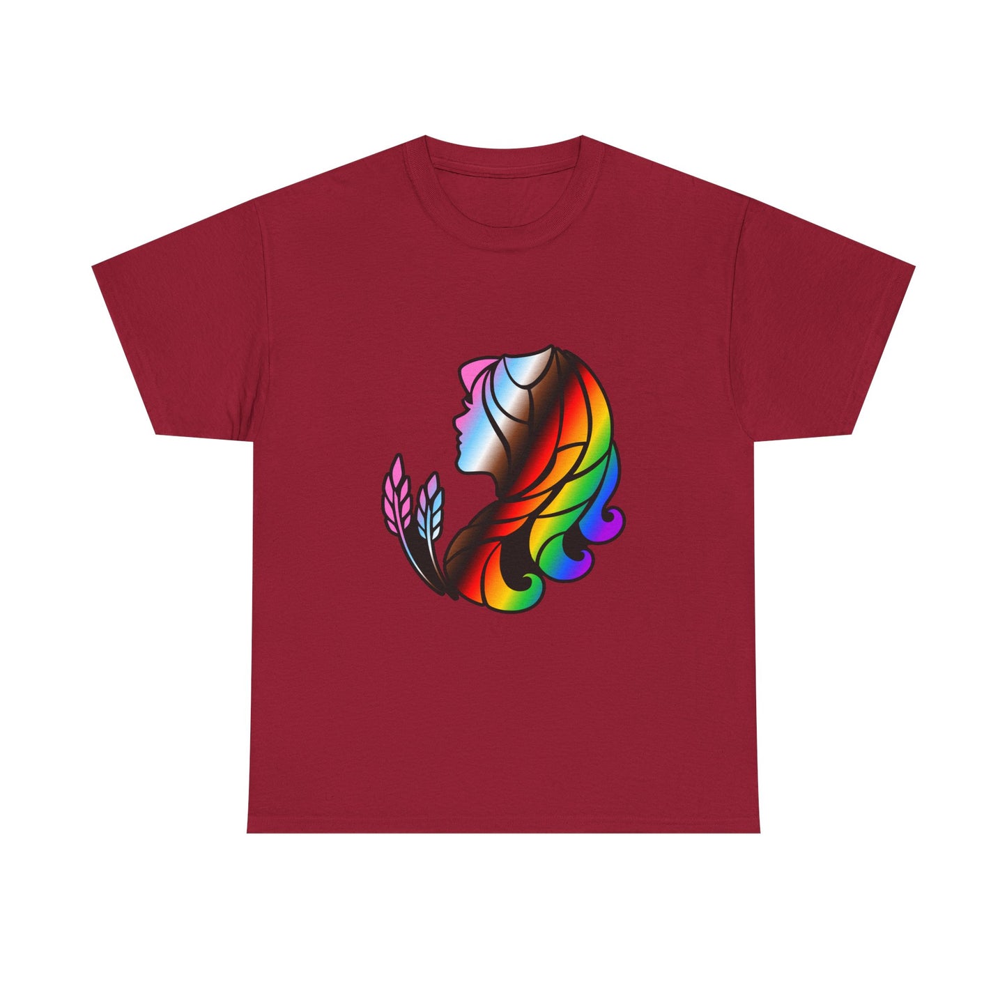 Virgo Zodiac Heavy Cotton Tee | Unisex Astrology Shirt, Progress Pride Flag Colors, Image Only
