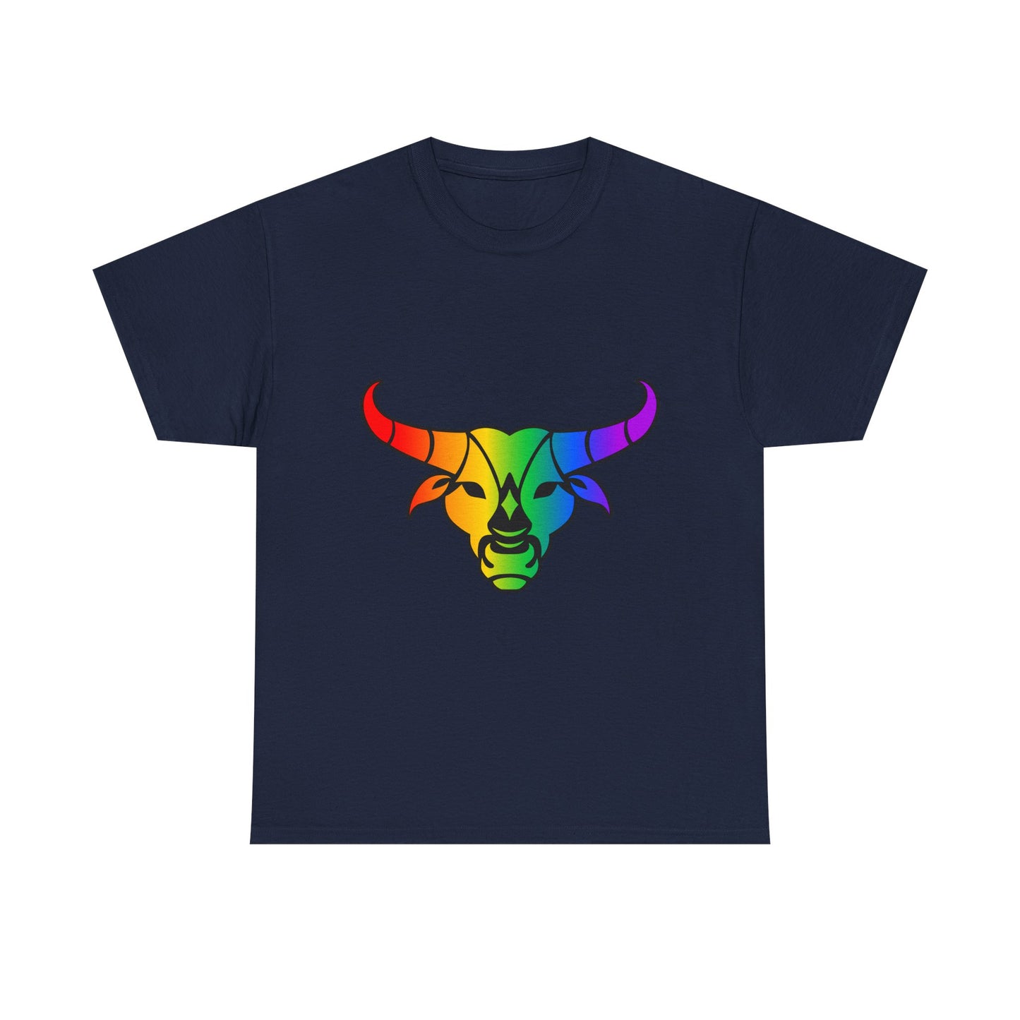 Taurus Zodiac Heavy Cotton Tee | Unisex Astrology Shirt, Classic Rainbow, Image Only