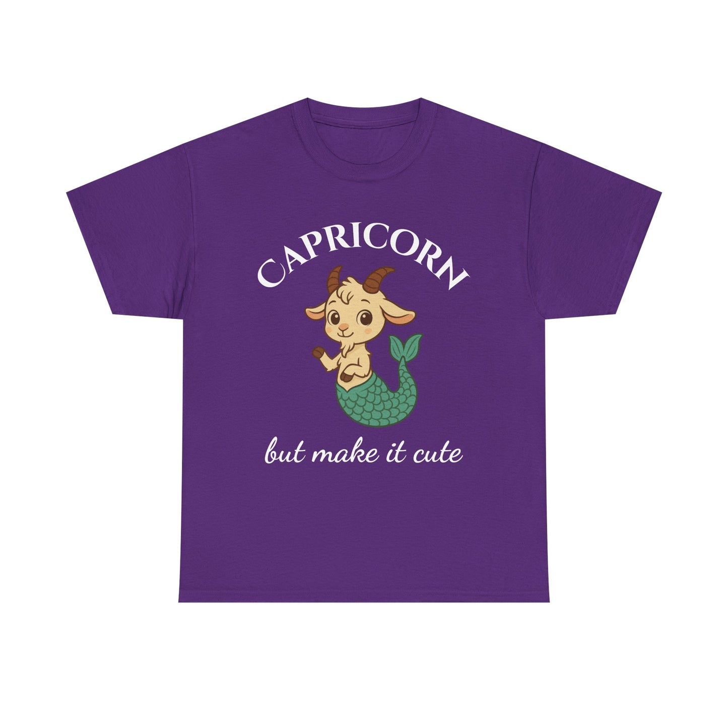 Capricorn But Make It Cute - Adorable Zodiac T-Shirt | Astrology Graphic Tee with Cartoon Sea-Goat