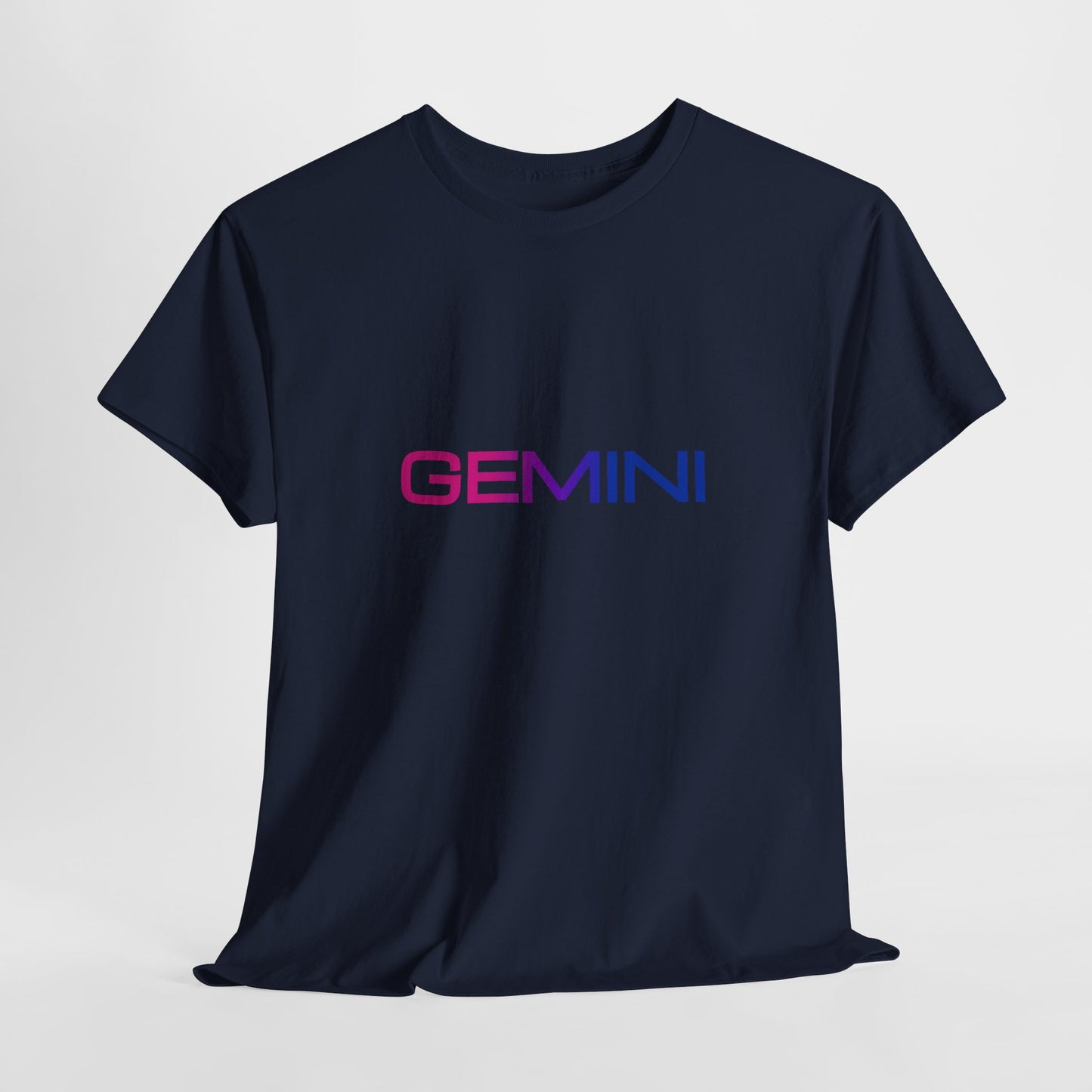 Gemini Zodiac Heavy Cotton Tee | Unisex Astrology Shirt, Bisexual Flag Colors, Text Only