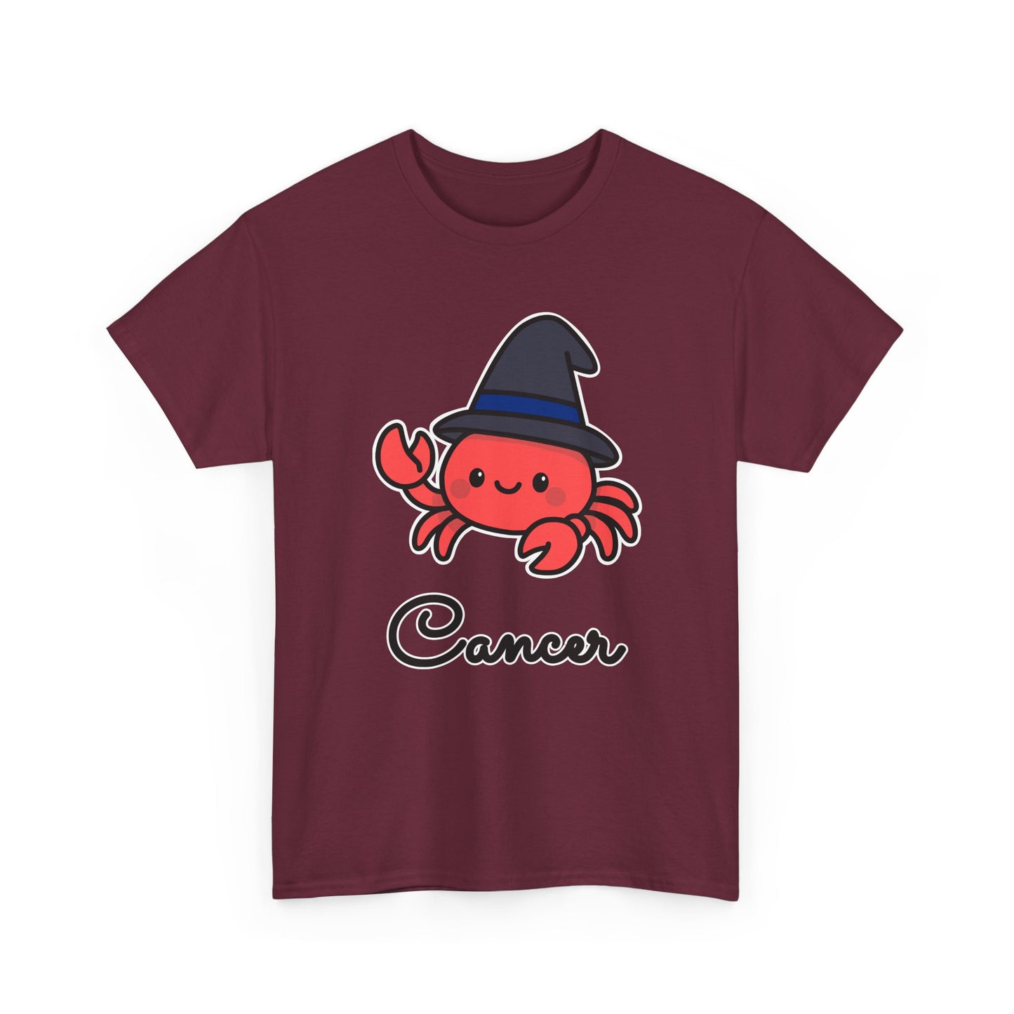 Cancer Astrology T-Shirt – Cute Cartoon Crab in Witch Hat Zodiac Graphic Tee