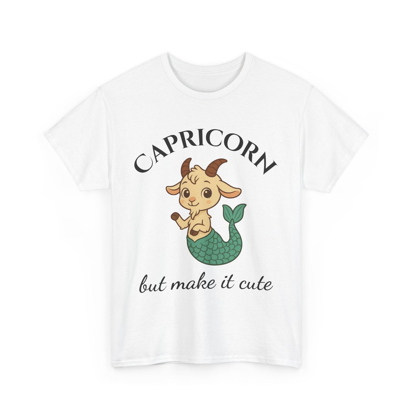 Capricorn But Make It Cute - Adorable Zodiac T-Shirt | Astrology Graphic Tee with Cartoon Sea-Goat