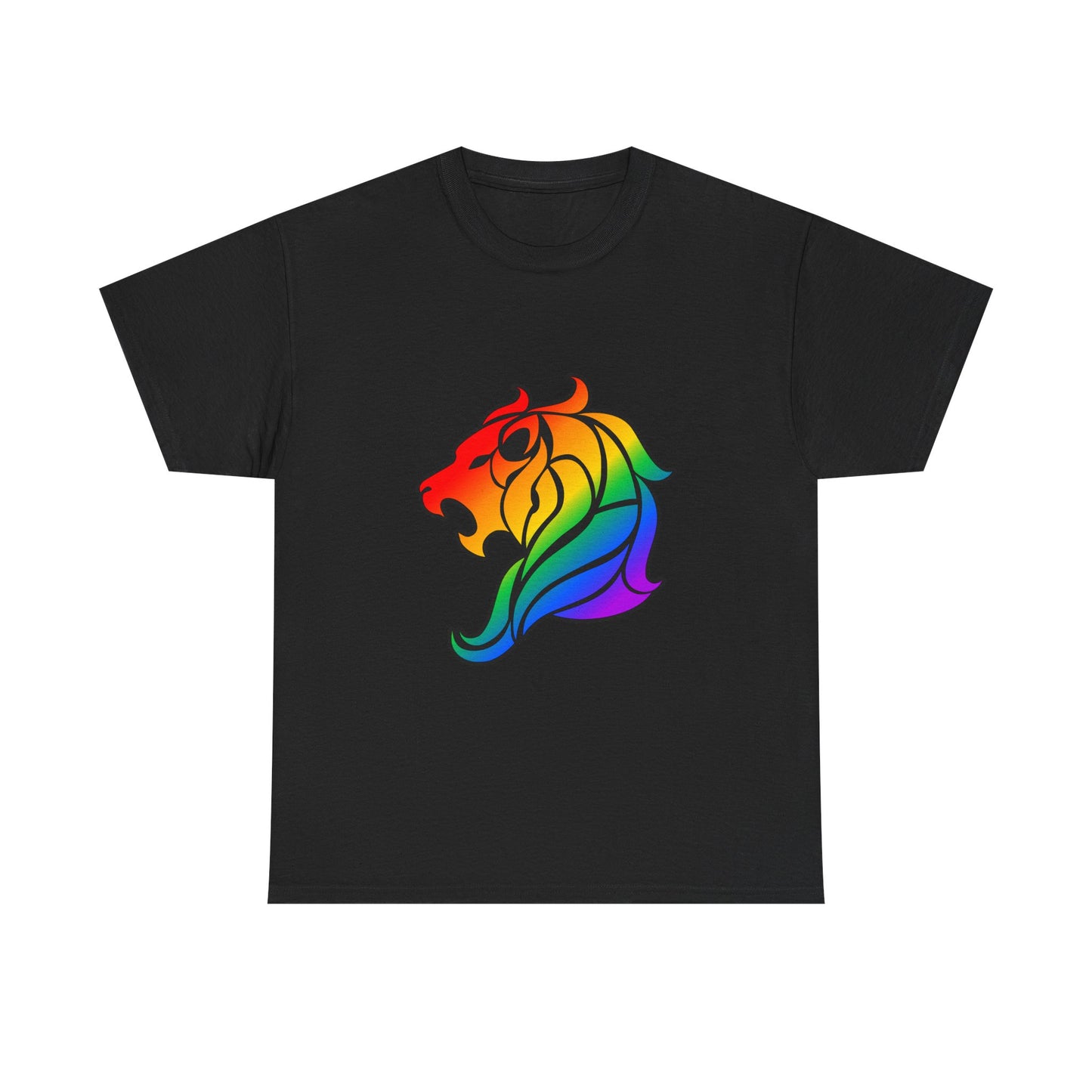 Leo Zodiac Heavy Cotton Tee | Unisex Astrology Shirt, Classic Rainbow, Image Only