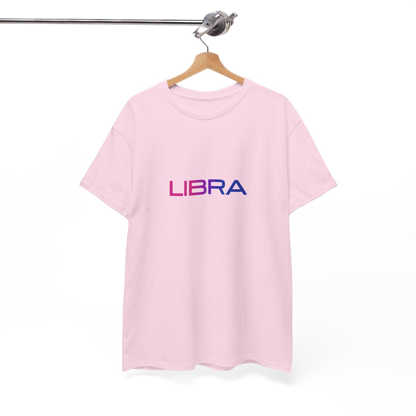 Libra Zodiac Heavy Cotton Tee | Unisex Astrology Shirt, Bisexual Flag Colors, Text Only