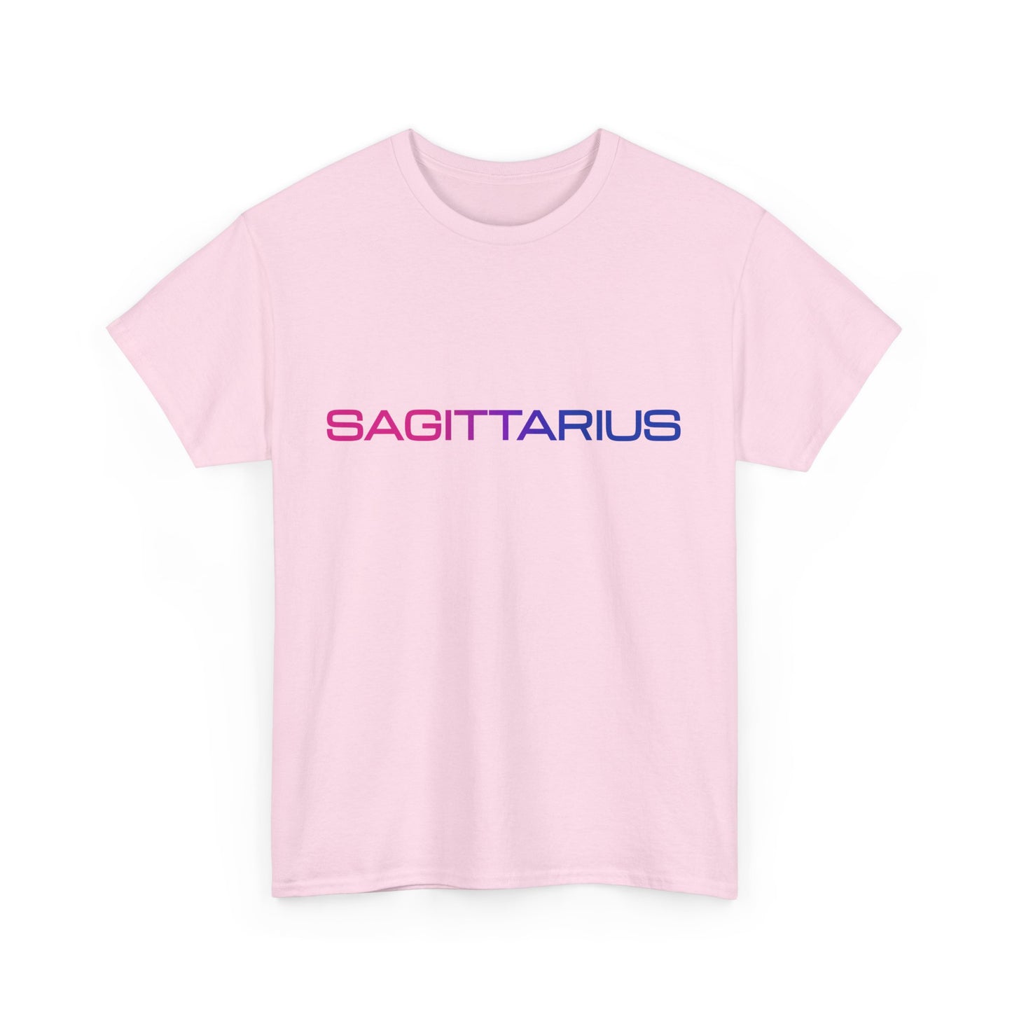 Sagittarius Zodiac Heavy Cotton Tee | Unisex Astrology Shirt, Bisexual Flag Colors, Text Only