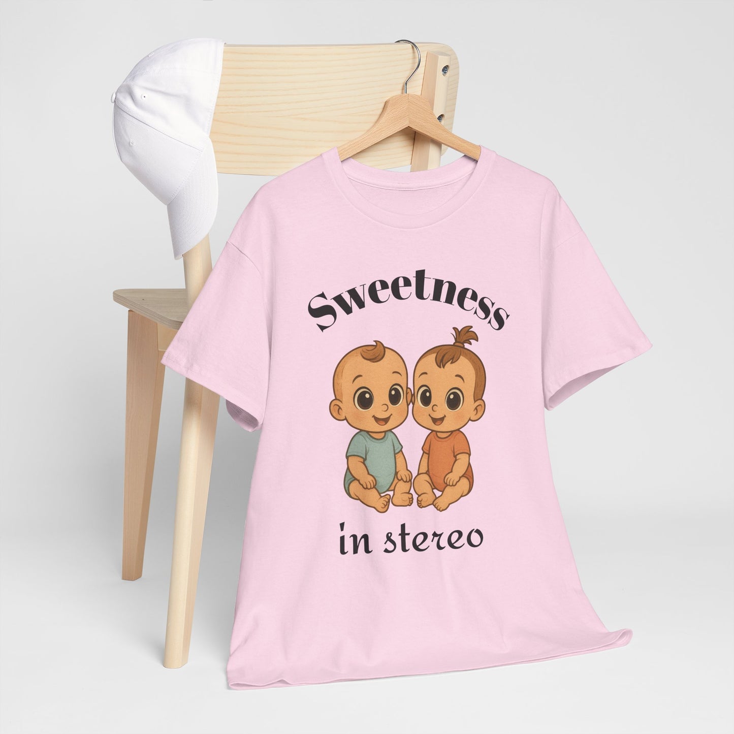 👯 Sweetness in Stereo – Adorable Gemini Zodiac T-Shirt | Astrology Graphic Tee with Cartoon Twins
