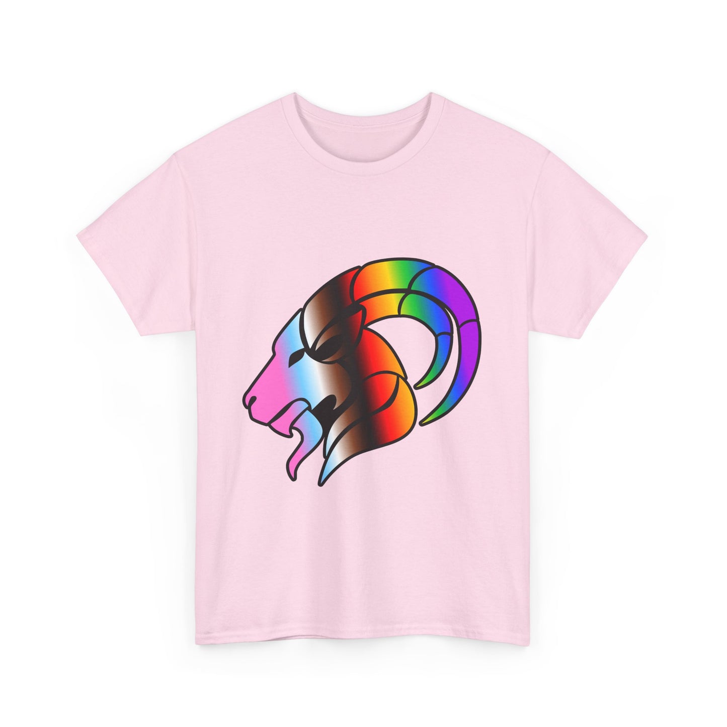 Capricorn Zodiac Heavy Cotton Tee | Unisex Astrology Shirt, Progress Pride Flag Colors, Image Only