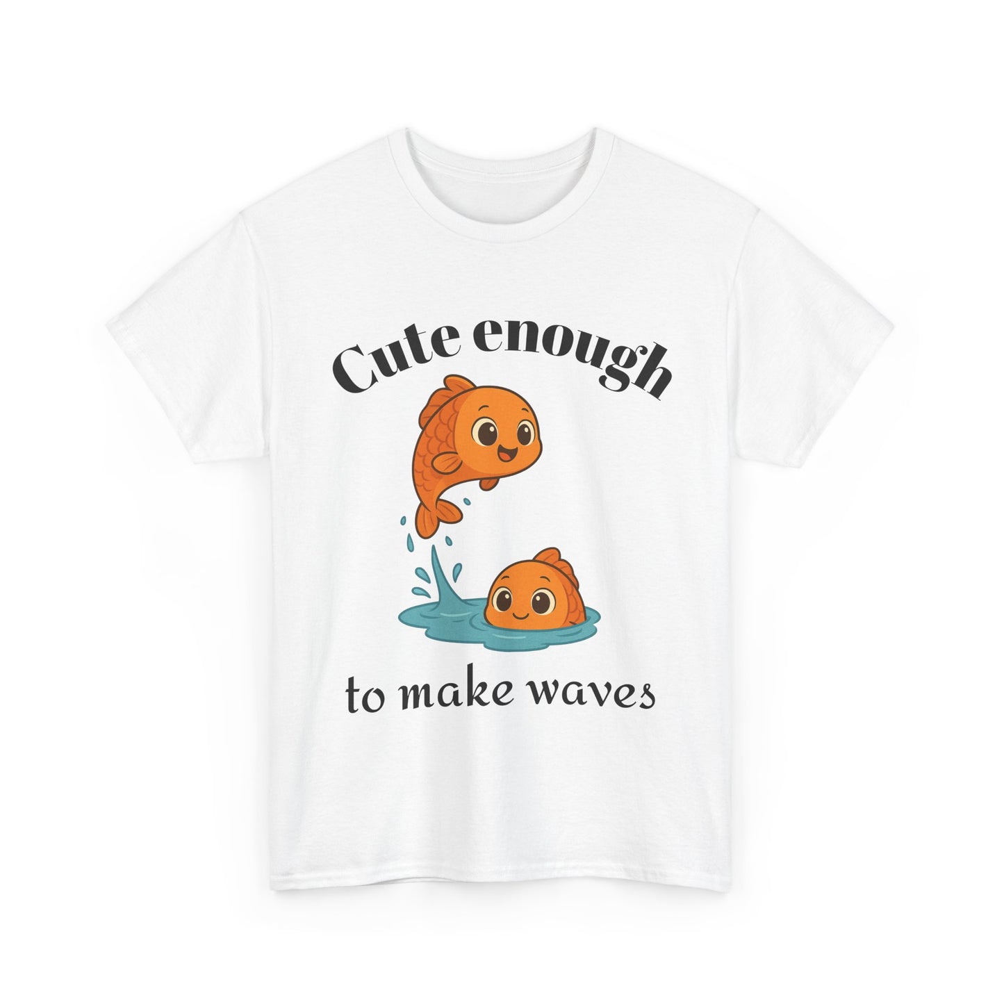 Cute Enough to Make Waves - Adorable Pisces Zodiac T-Shirt | Astrology Graphic Tee with Cartoon Fish