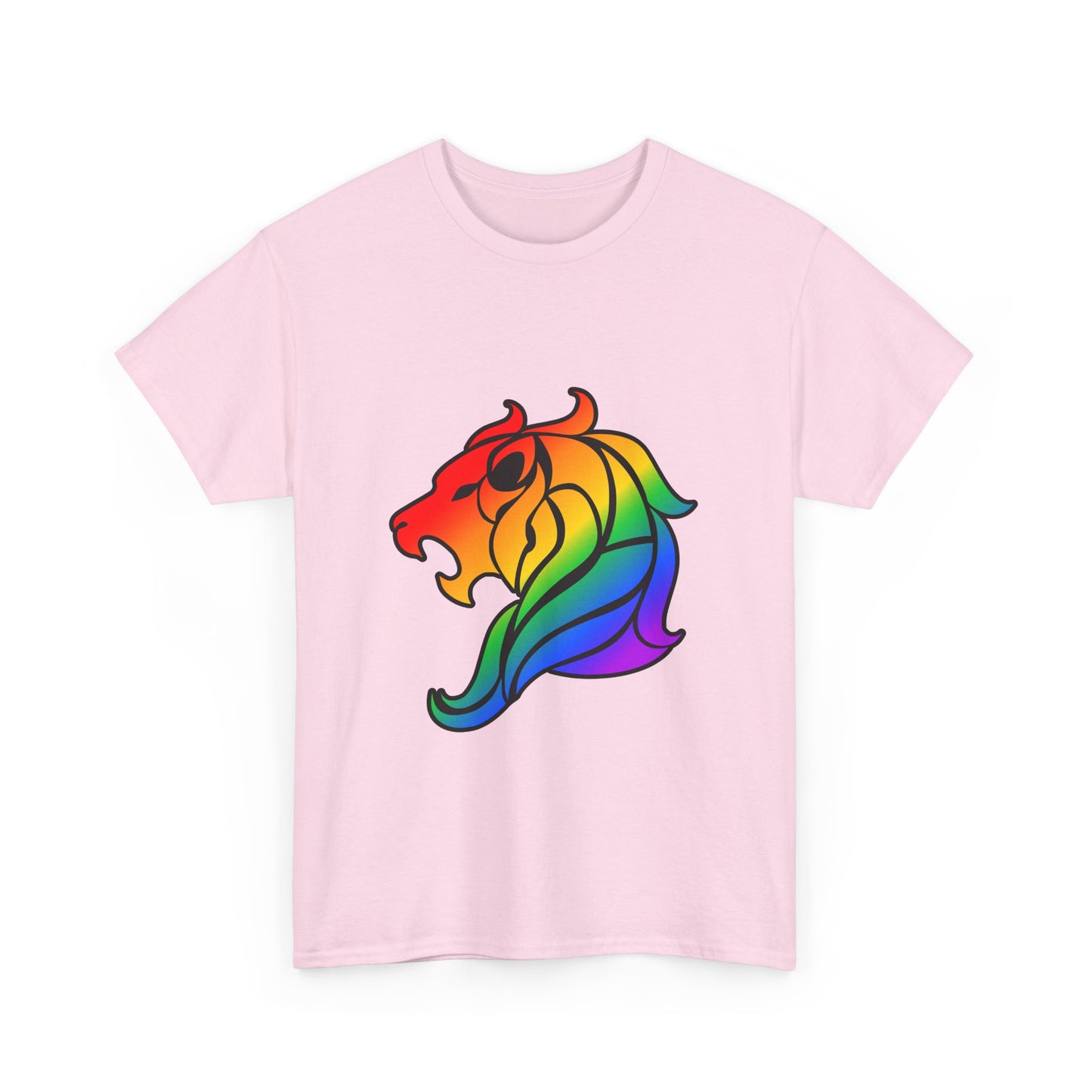 Leo Zodiac Heavy Cotton Tee | Unisex Astrology Shirt, Classic Rainbow, Image Only