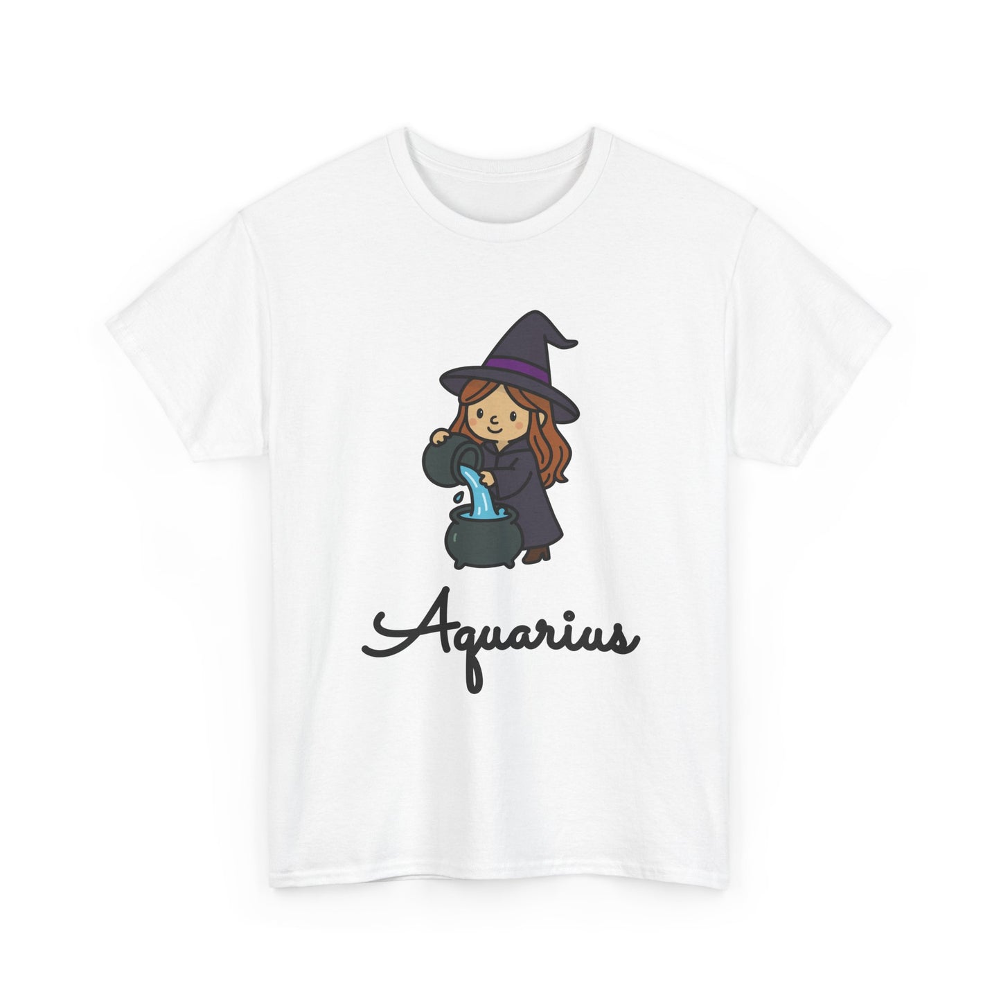 Aquarius Astrology T-Shirt – Cute Cartoon Water Bearer Zodiac Graphic Tee