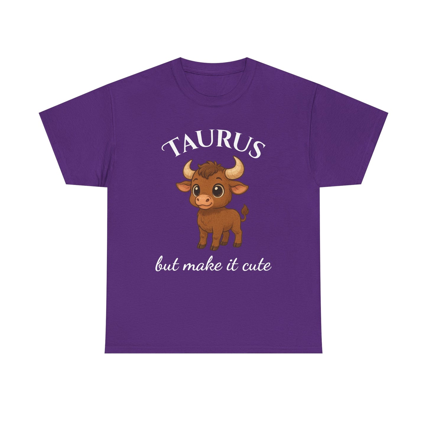 Taurus but Make It Cute – Adorable Taurus Zodiac T-Shirt | Astrology Graphic Tee with Cartoon Bull 🐂
