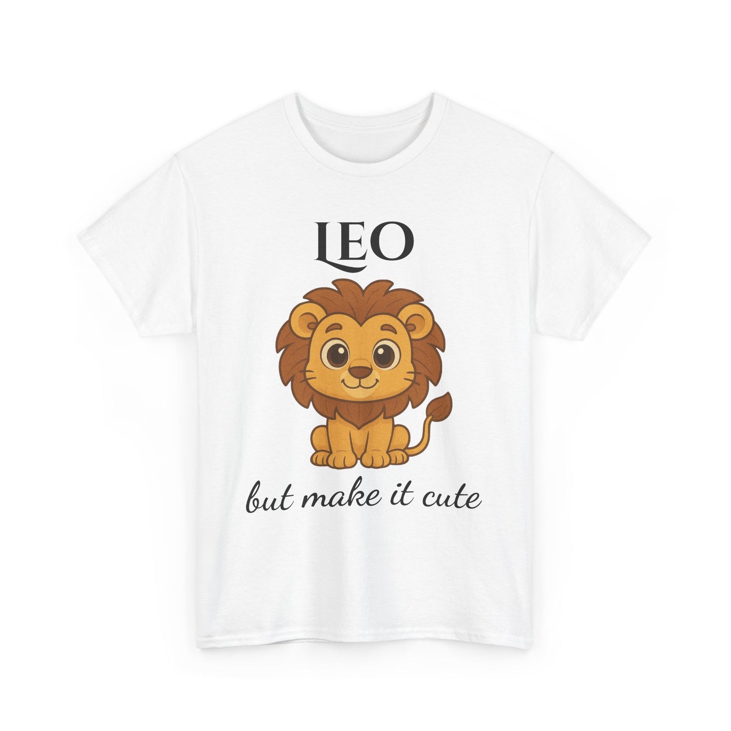 Leo but Make It Cute – Adorable Zodiac T-Shirt | Astrology Graphic Tee with Cartoon Lion