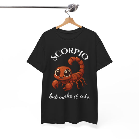 Scorpio But Make It Cute- Adorable Zodiac T-Shirt | Astrology Graphic Tee with Cartoon Scorpion