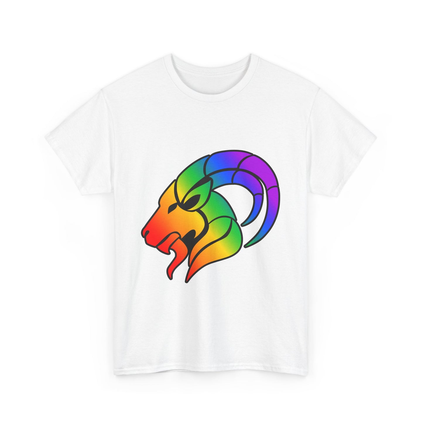 Capricorn Zodiac Heavy Cotton Tee | Unisex Astrology Shirt, Classic Rainbow, Image Only