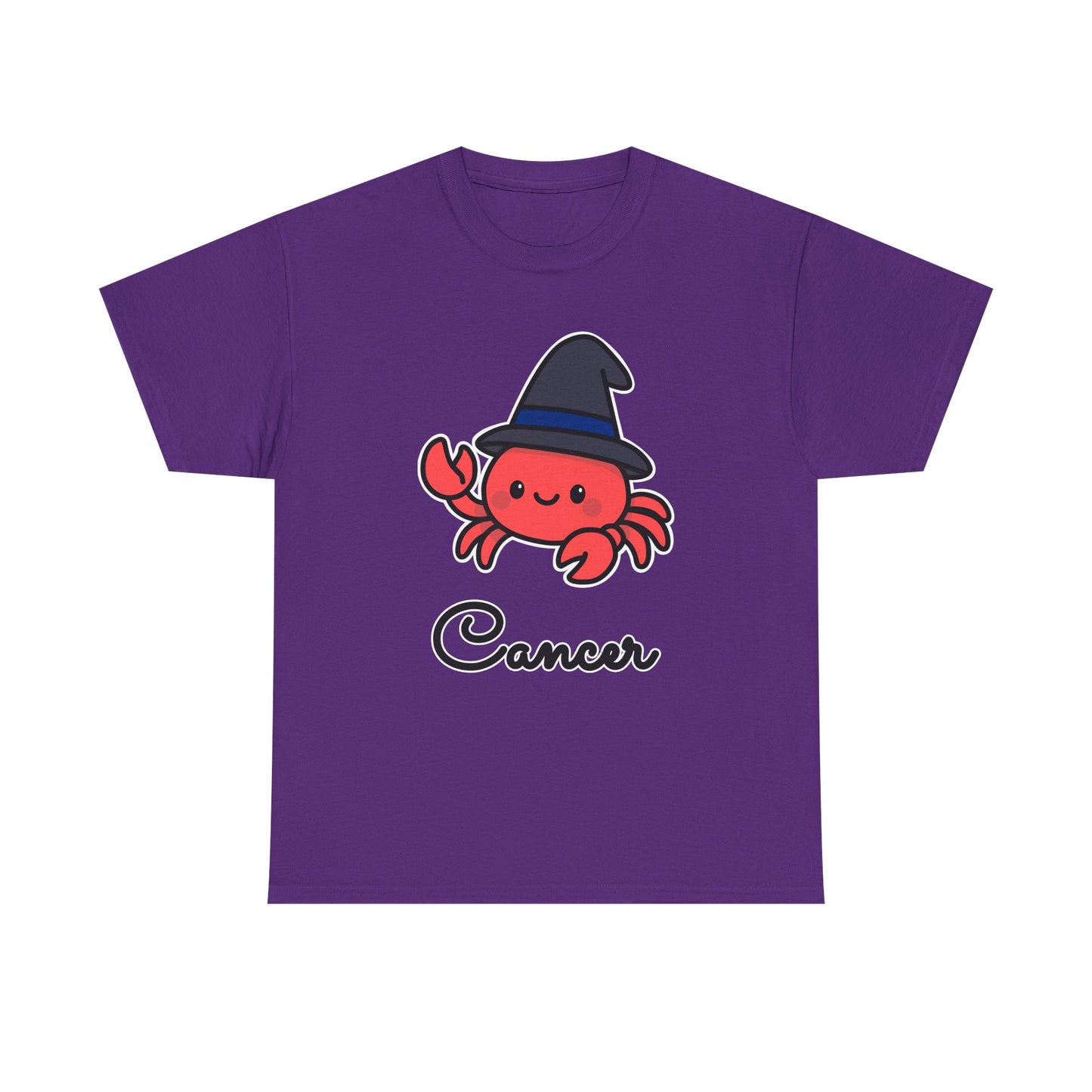 Cancer Astrology T-Shirt – Cute Cartoon Crab in Witch Hat Zodiac Graphic Tee