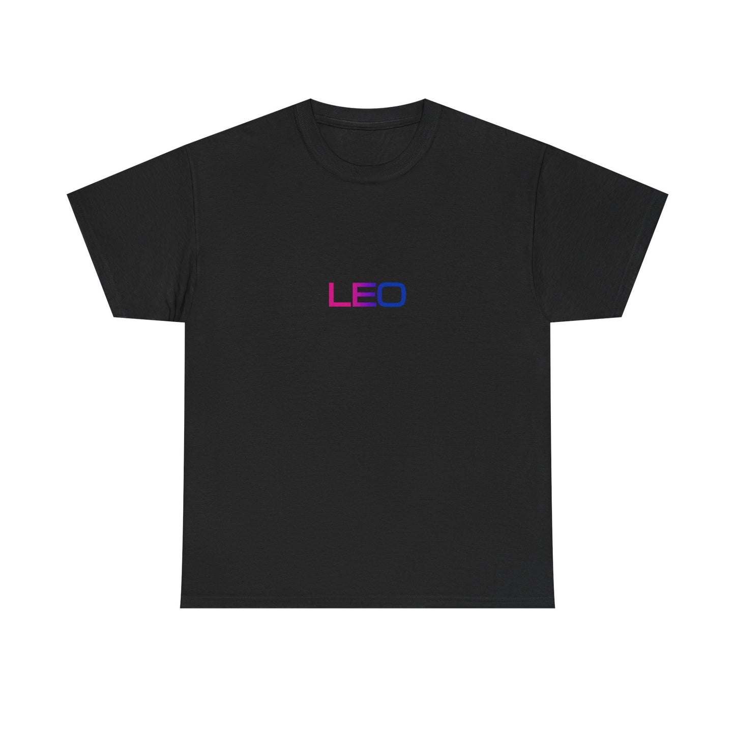 Leo Zodiac Heavy Cotton Tee | Unisex Astrology Shirt, Bisexual Flag Colors, Text Only