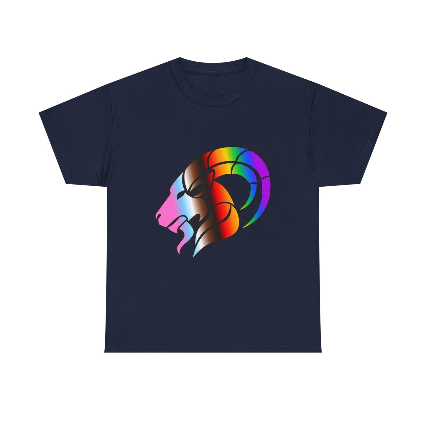 Capricorn Zodiac Heavy Cotton Tee | Unisex Astrology Shirt, Progress Pride Flag Colors, Image Only
