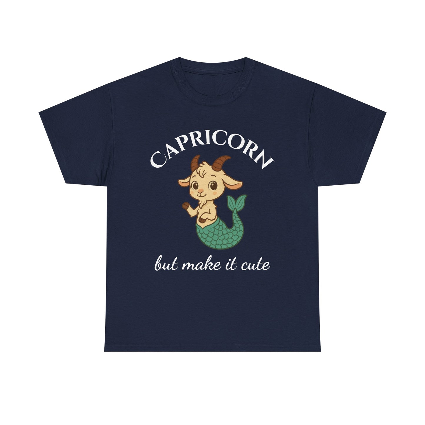 Capricorn But Make It Cute - Adorable Zodiac T-Shirt | Astrology Graphic Tee with Cartoon Sea-Goat