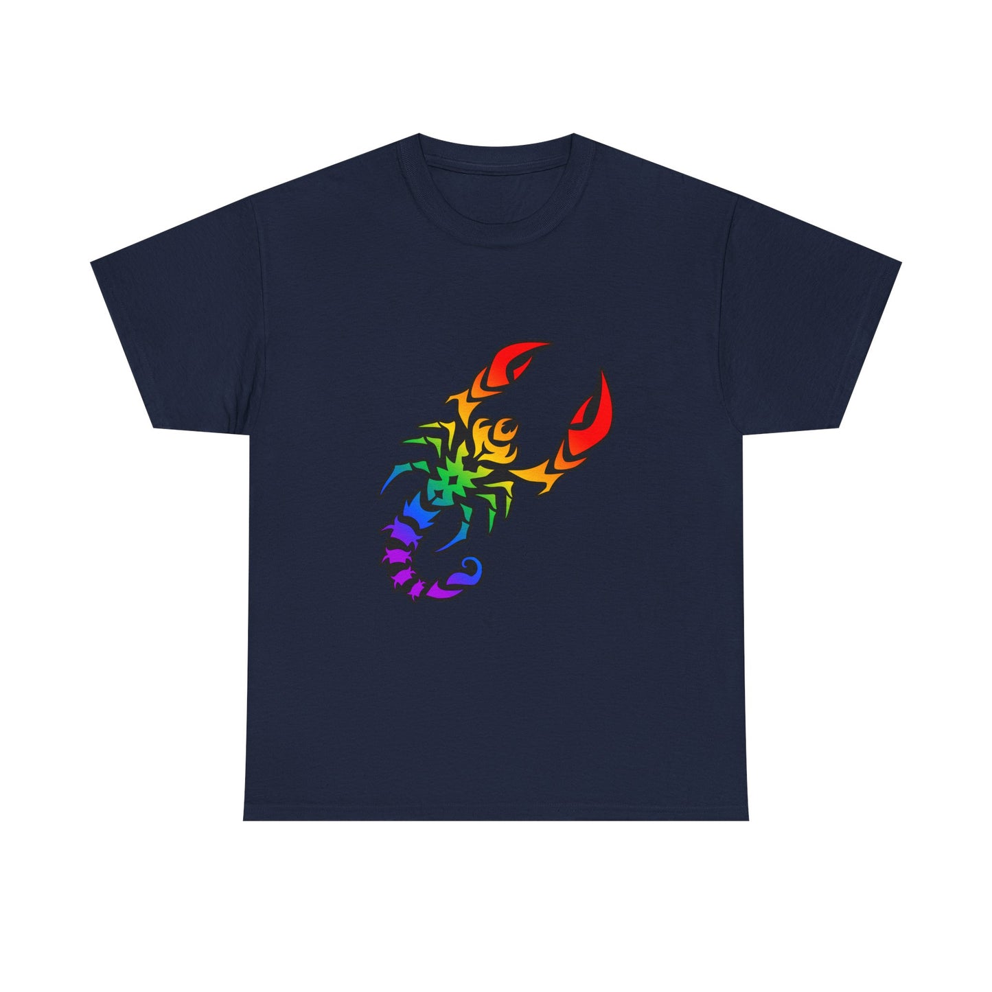 Scorpio Zodiac Heavy Cotton Tee | Unisex Astrology Shirt, Classic Rainbow, Image Only