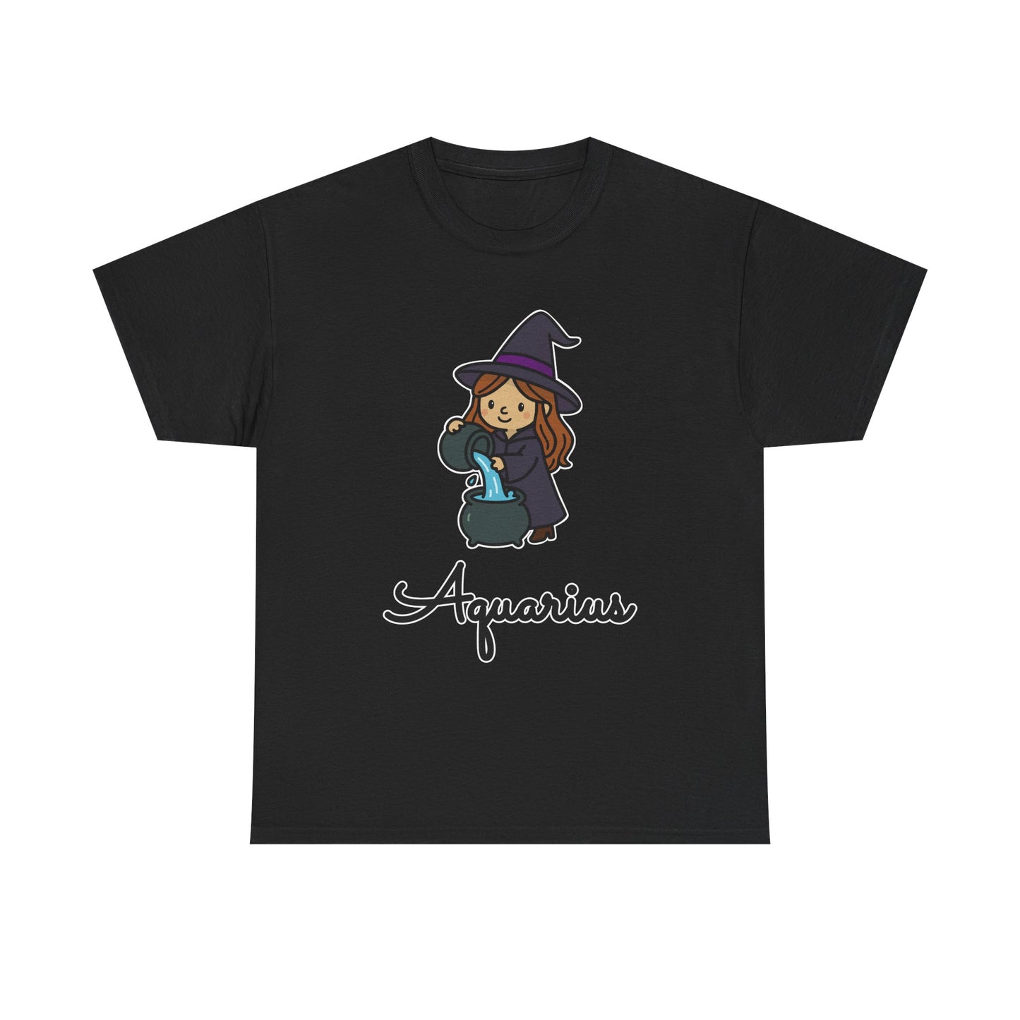 Aquarius Astrology T-Shirt – Cute Cartoon Water Bearer Zodiac Graphic Tee