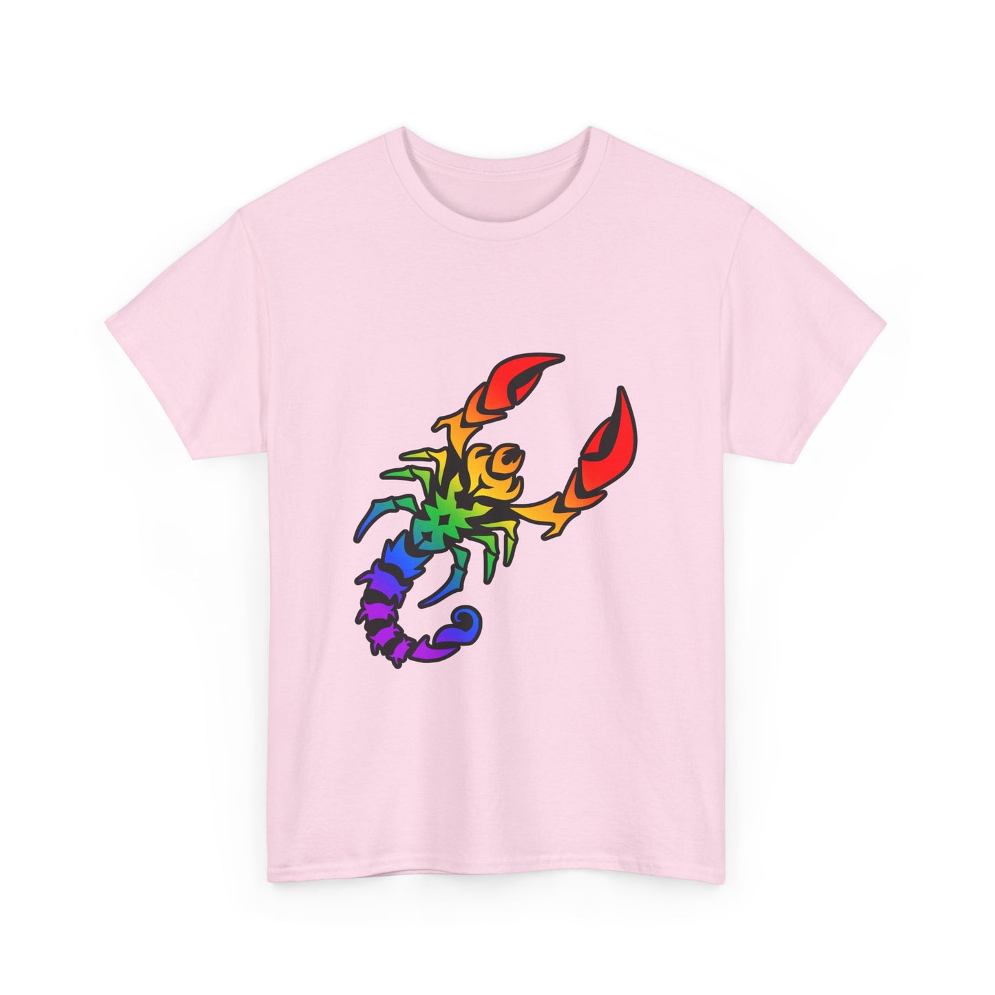 Scorpio Zodiac Heavy Cotton Tee | Unisex Astrology Shirt, Classic Rainbow, Image Only