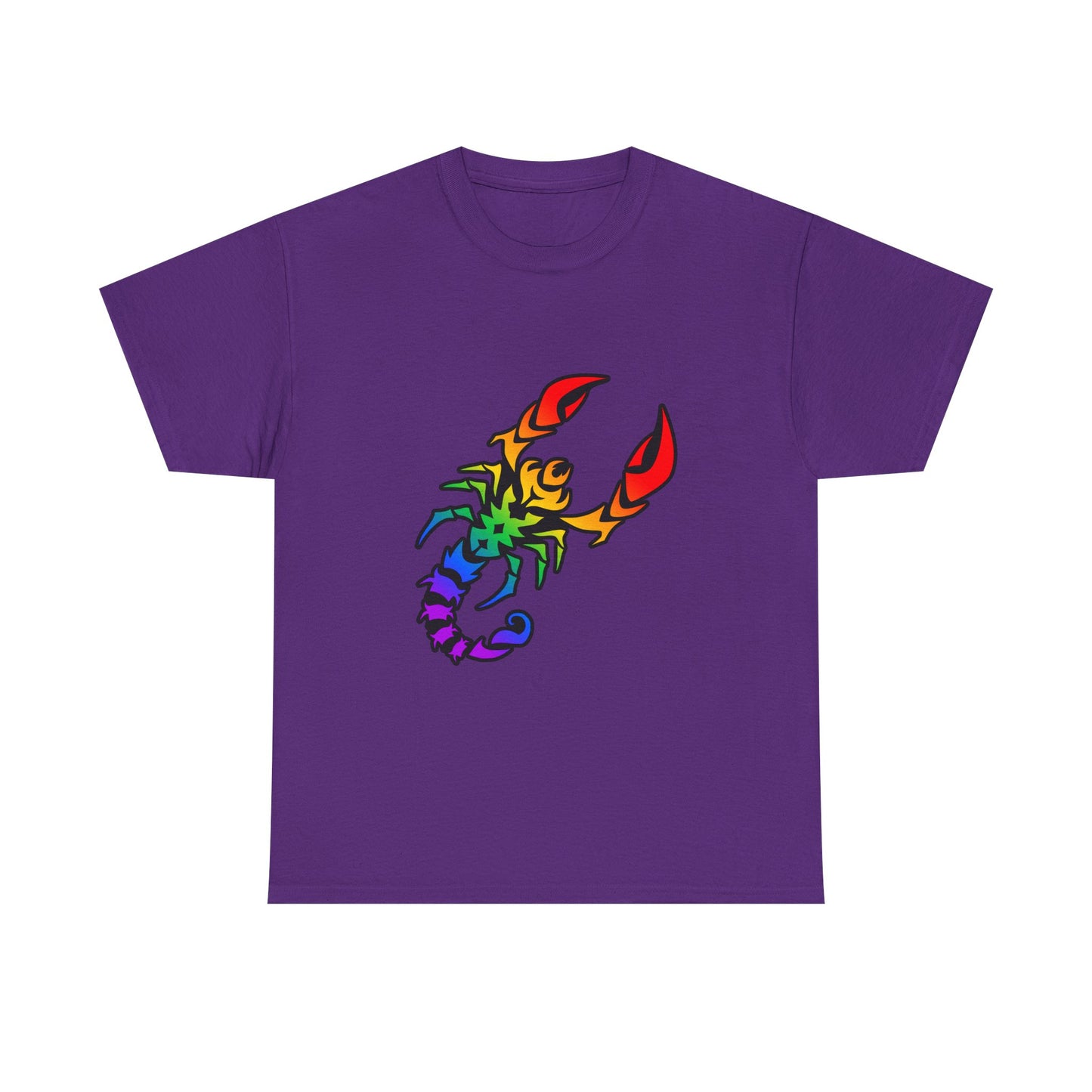 Scorpio Zodiac Heavy Cotton Tee | Unisex Astrology Shirt, Classic Rainbow, Image Only
