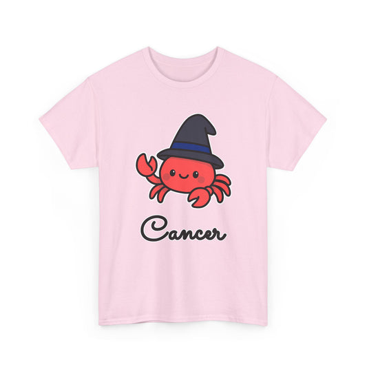 Cancer Astrology T-Shirt – Cute Cartoon Crab in Witch Hat Zodiac Graphic Tee