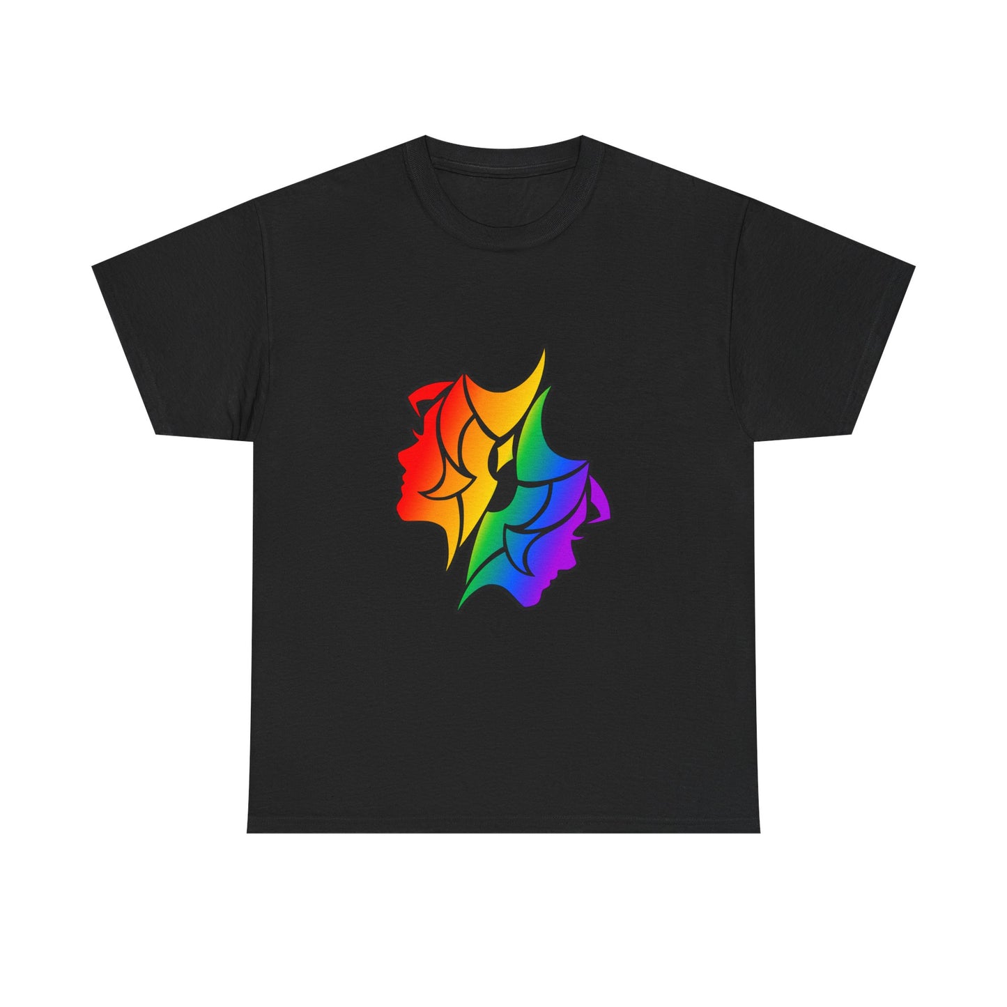 Gemini Zodiac Heavy Cotton Tee | Unisex Astrology Shirt, Classic Rainbow, Image Only