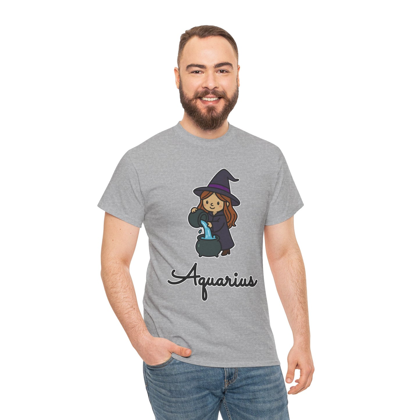Aquarius Astrology T-Shirt – Cute Cartoon Water Bearer Zodiac Graphic Tee