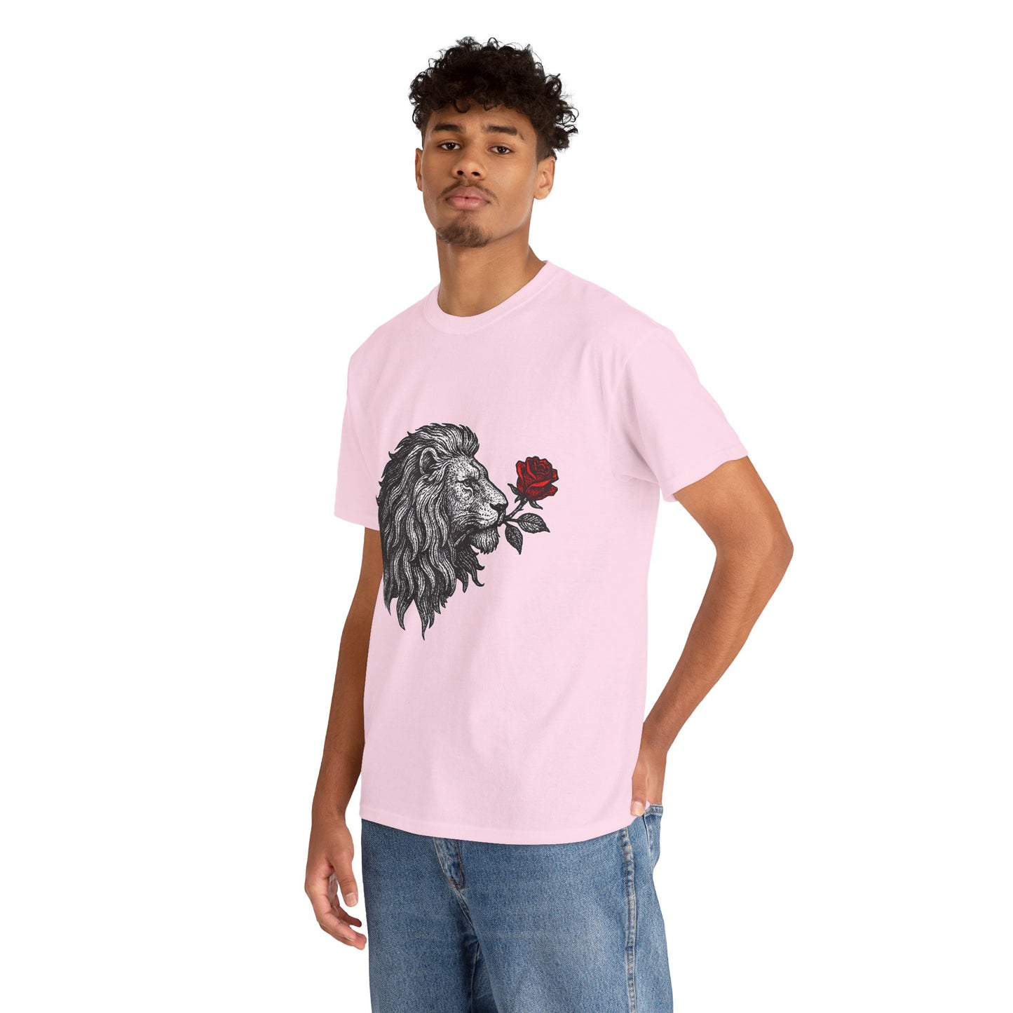 Leo Zodiac Heavy Cotton Tee | Unisex Astrology Shirt, Gothic Rose Image