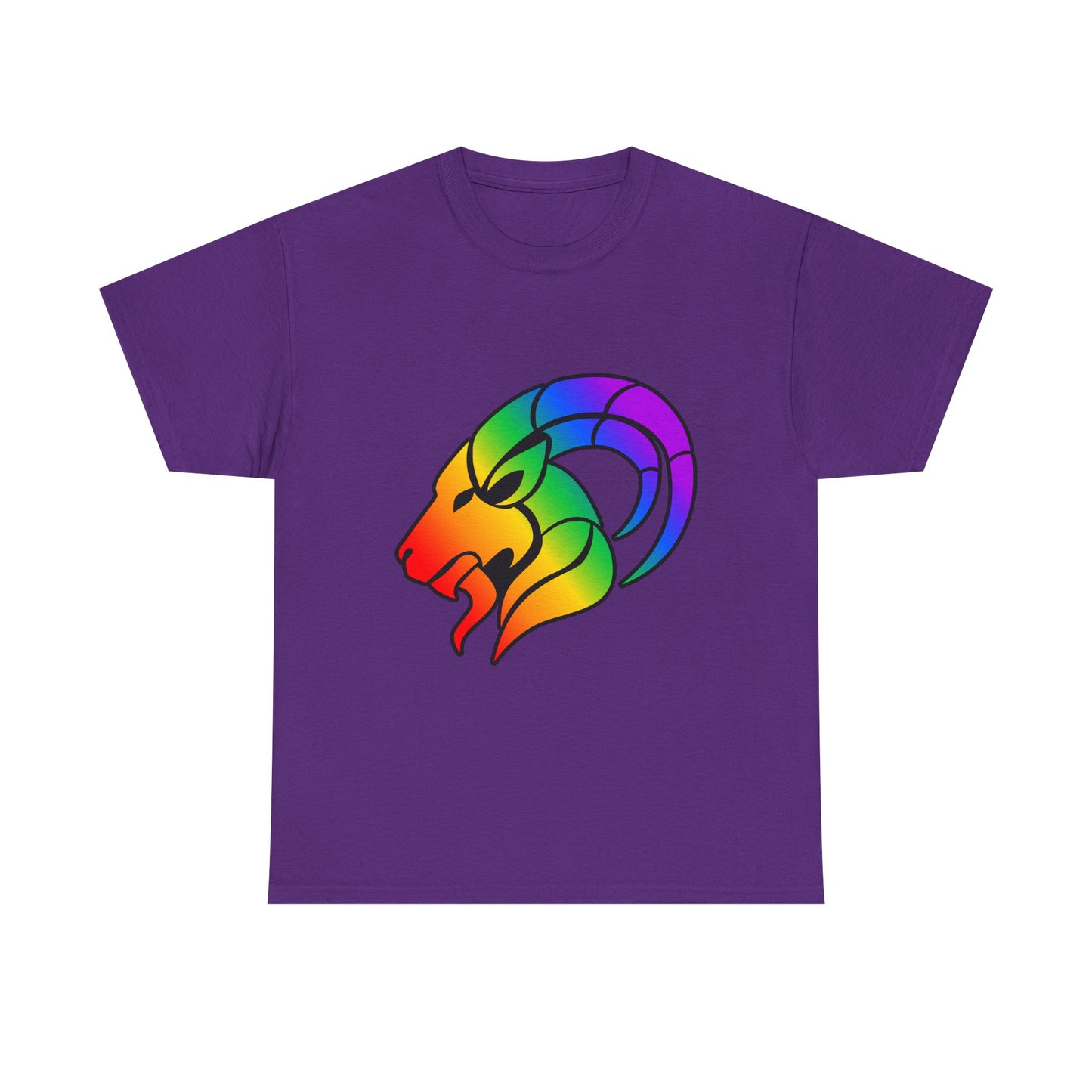Capricorn Zodiac Heavy Cotton Tee | Unisex Astrology Shirt, Classic Rainbow, Image Only