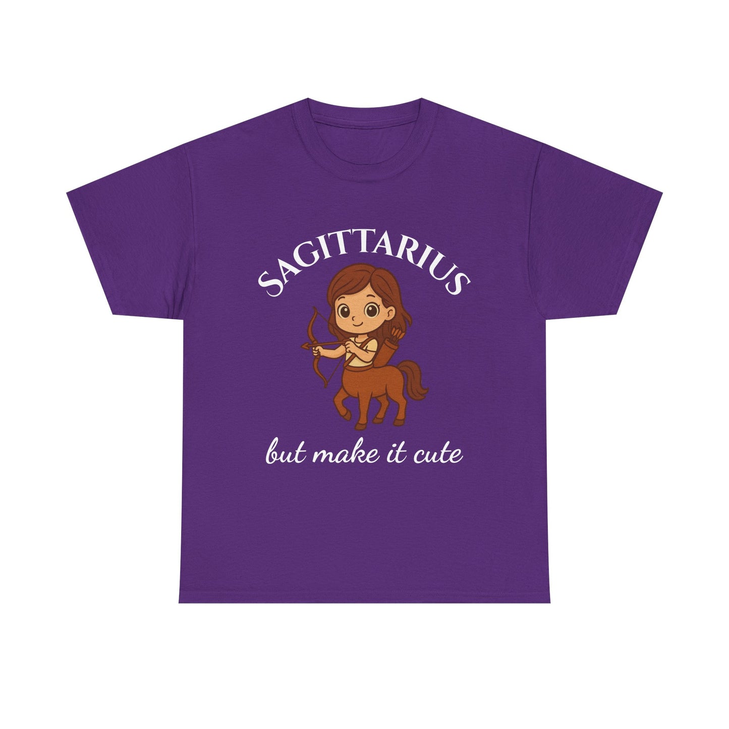 Sagittarius But Make It Cute - Adorable Zodiac T-Shirt | Astrology Graphic Tee with Cartoon Centaur