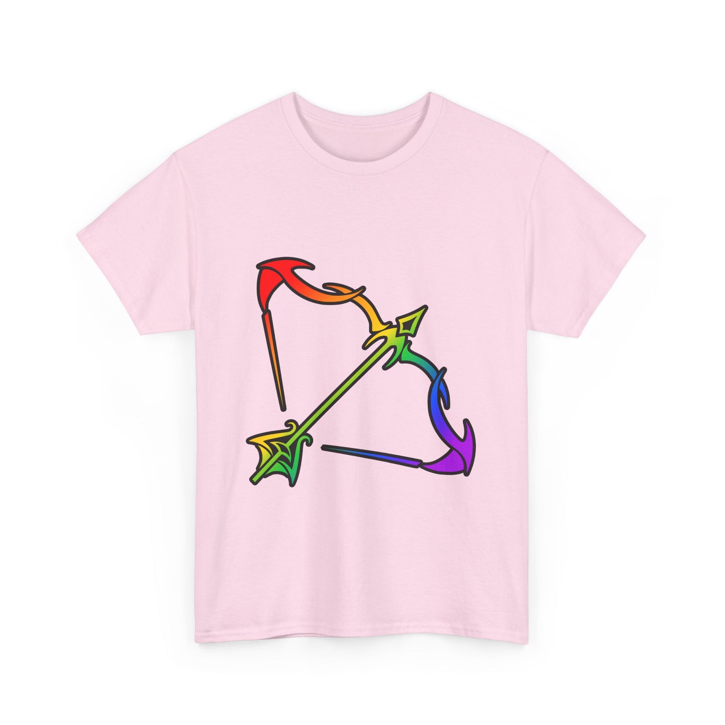 Sagittarius Zodiac Heavy Cotton Tee | Unisex Astrology Shirt, Classic Rainbow, Image Only