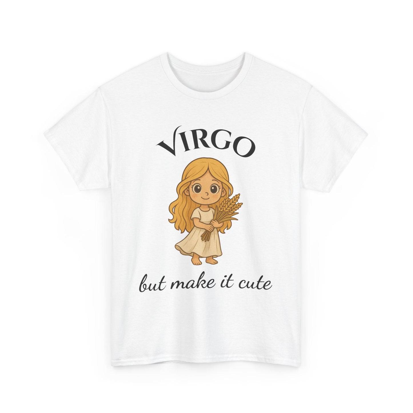 Virgo but make it cute - Adorable Zodiac T-Shirt | Astrology Graphic Tee with Cartoon Girl