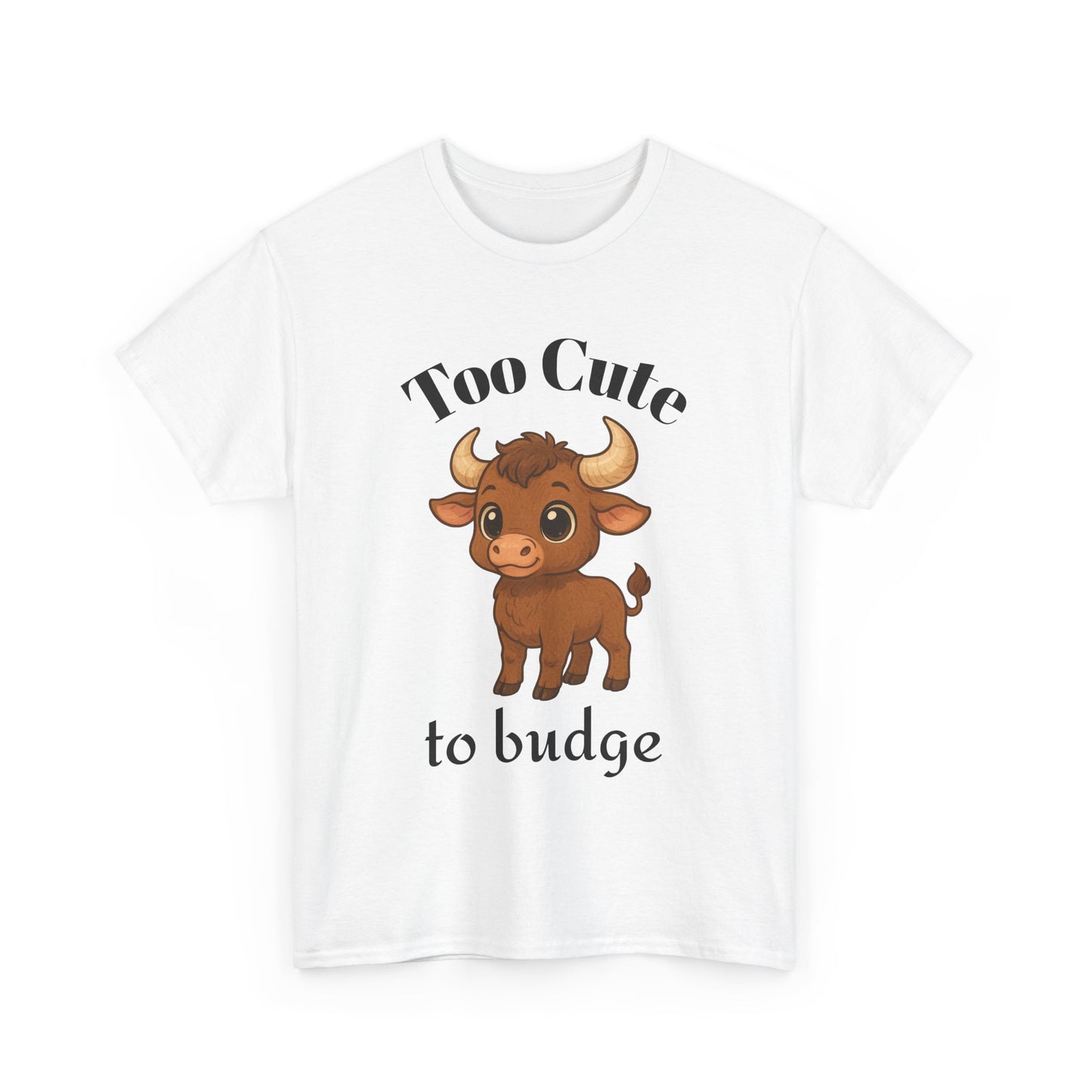 Too Cute to Budge – Taurus Zodiac T-Shirt | Astrology Graphic Tee with Cartoon Bull 🐂