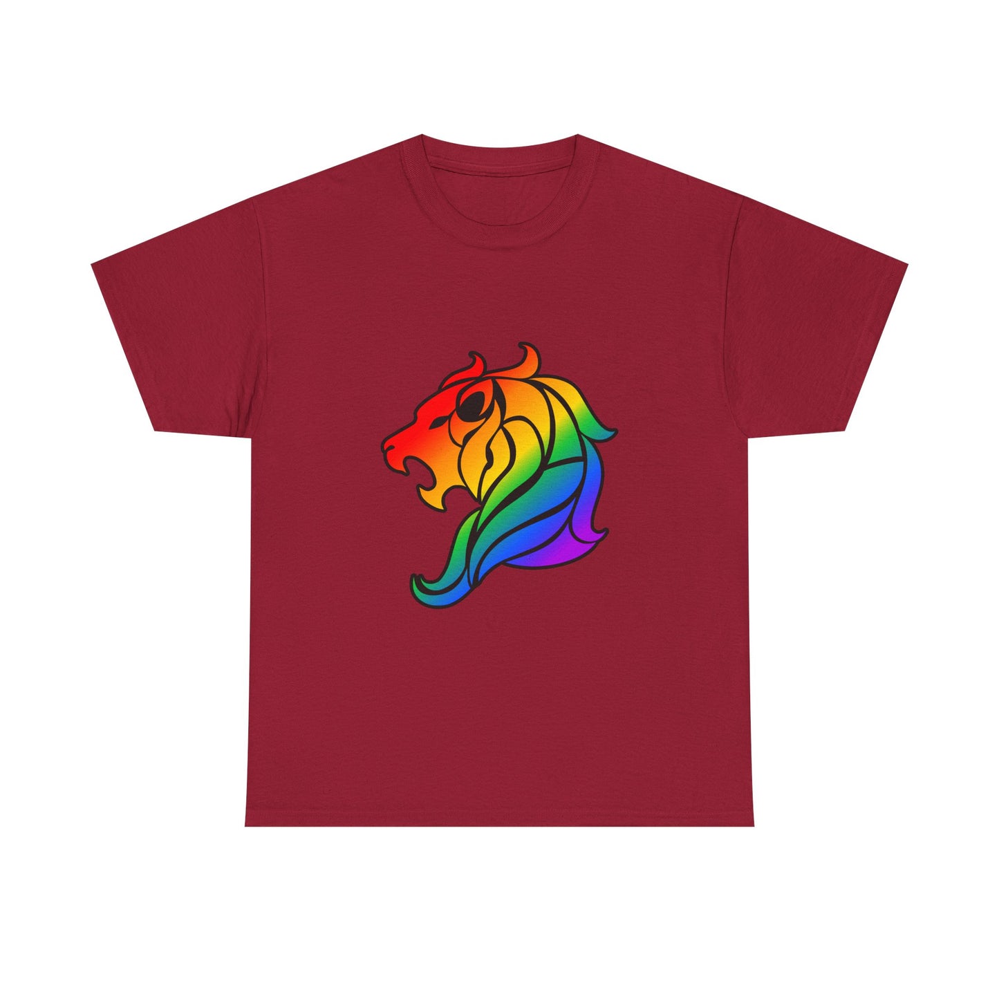 Leo Zodiac Heavy Cotton Tee | Unisex Astrology Shirt, Classic Rainbow, Image Only
