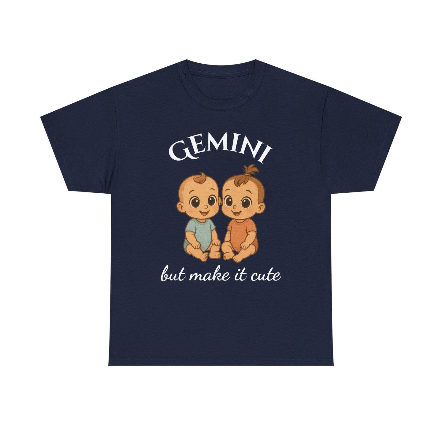 👯 Gemini but Make It Cute – Adorable Gemini Zodiac T-Shirt | Astrology Graphic Tee with Cartoon Twins