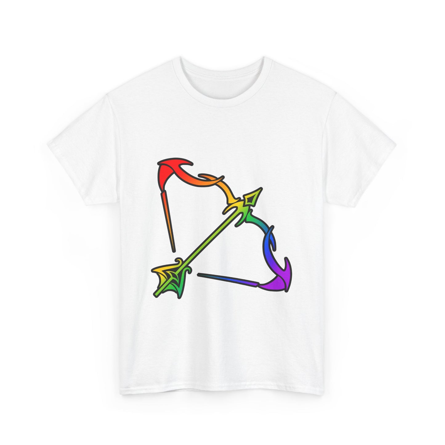 Sagittarius Zodiac Heavy Cotton Tee | Unisex Astrology Shirt, Classic Rainbow, Image Only