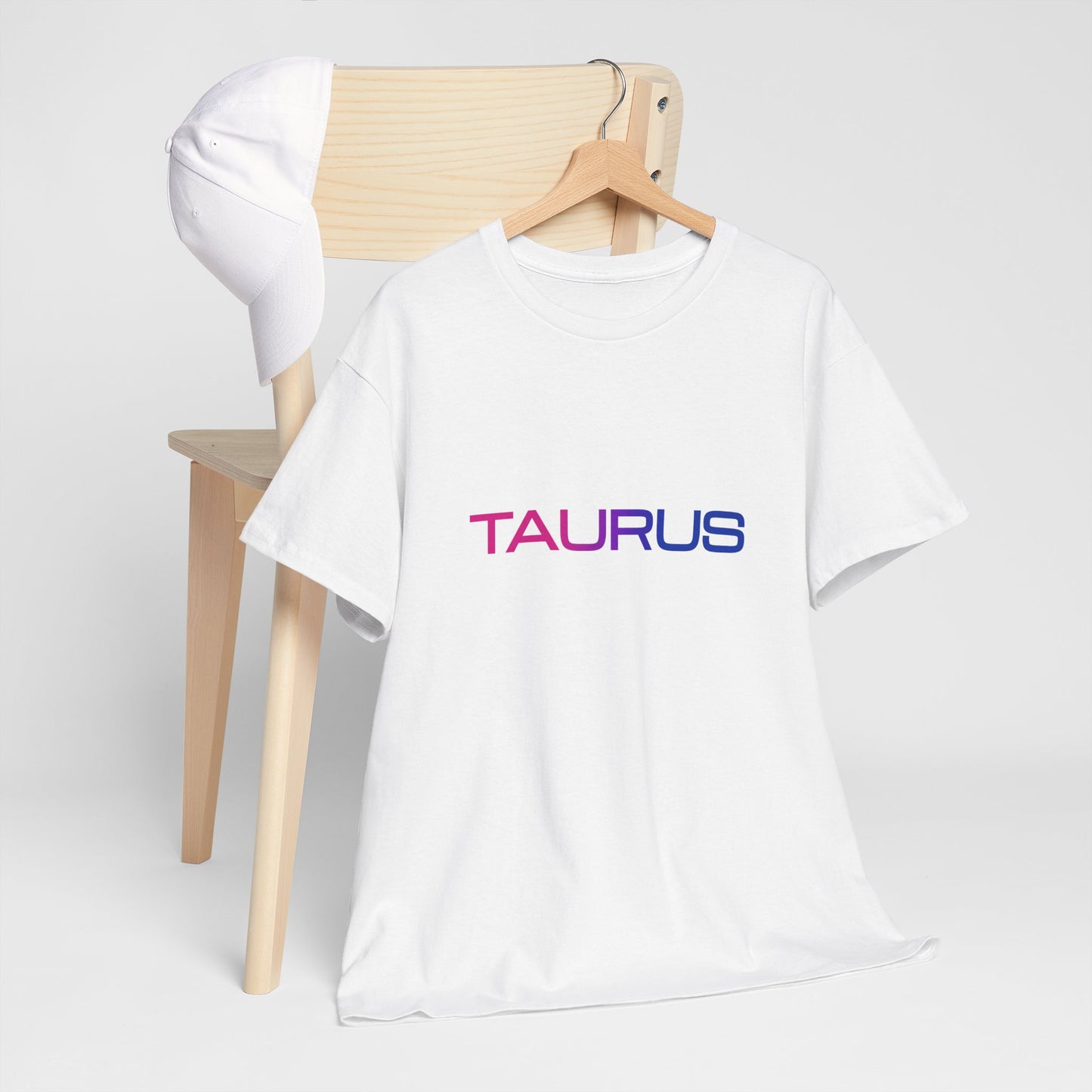 Taurus Zodiac Heavy Cotton Tee | Unisex Astrology Shirt, Bisexual Flag Colors, Text Only